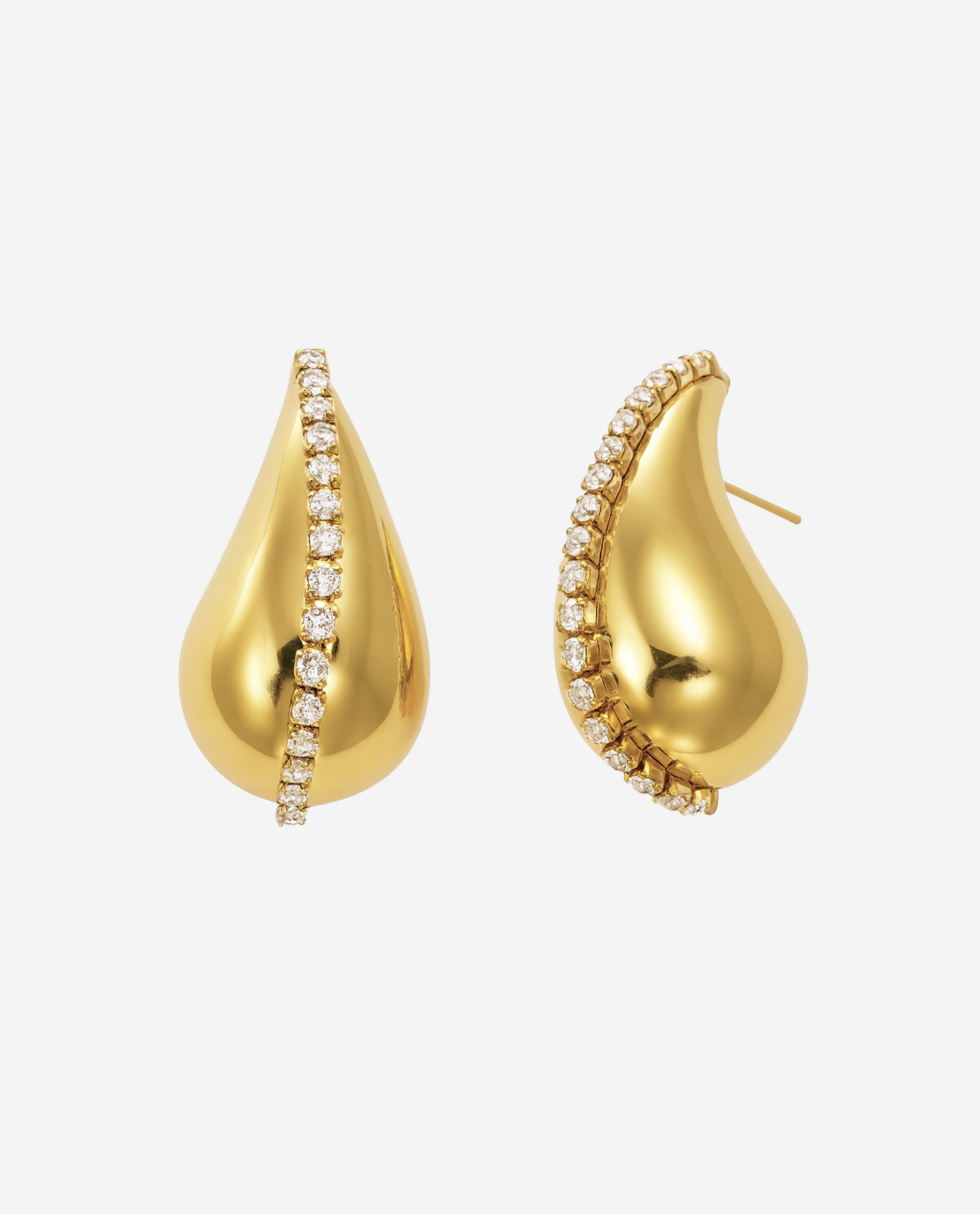 Crystal Teardrop Earrings - Forgyldt
