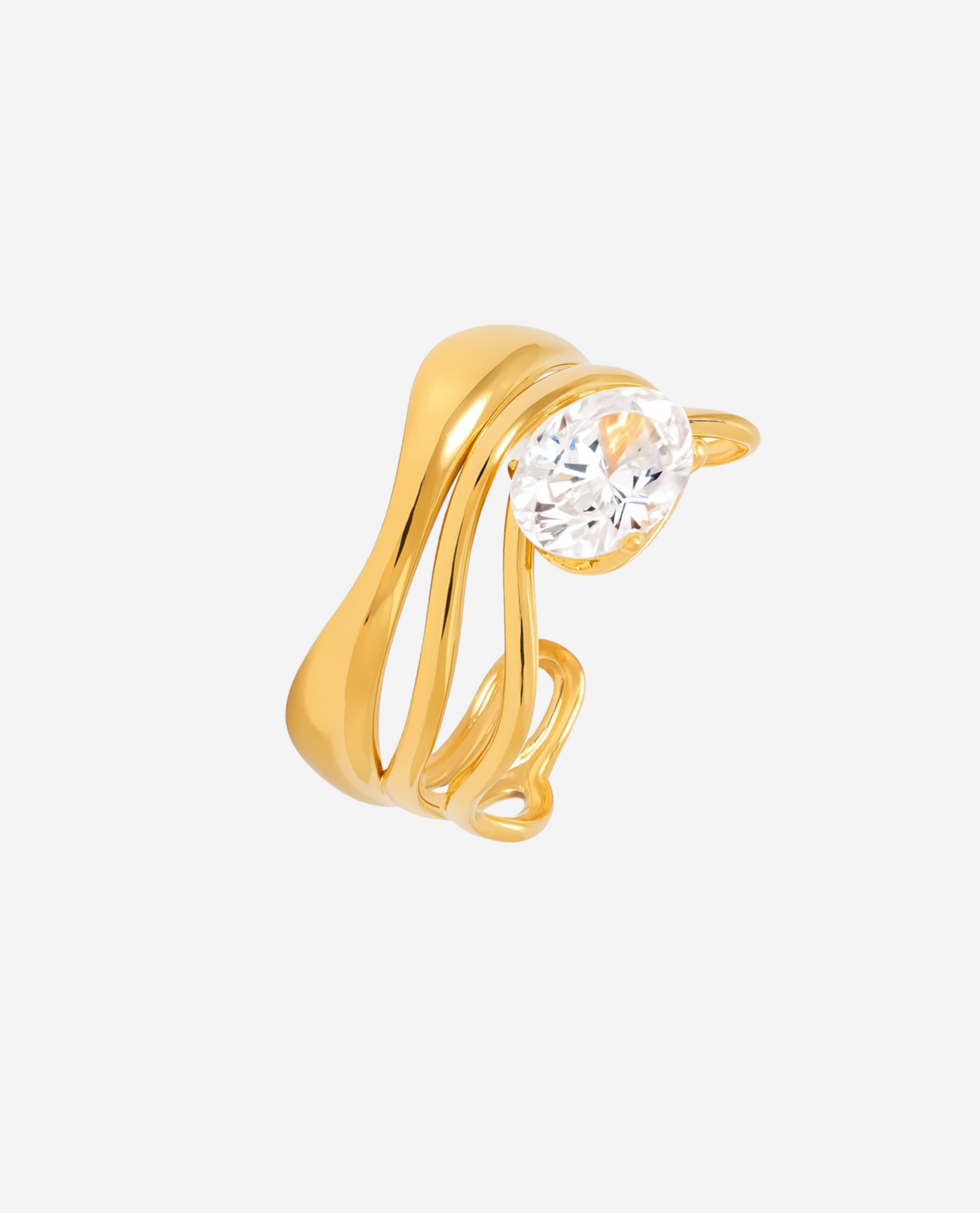 Crystal Flow Ring - Forgyldt