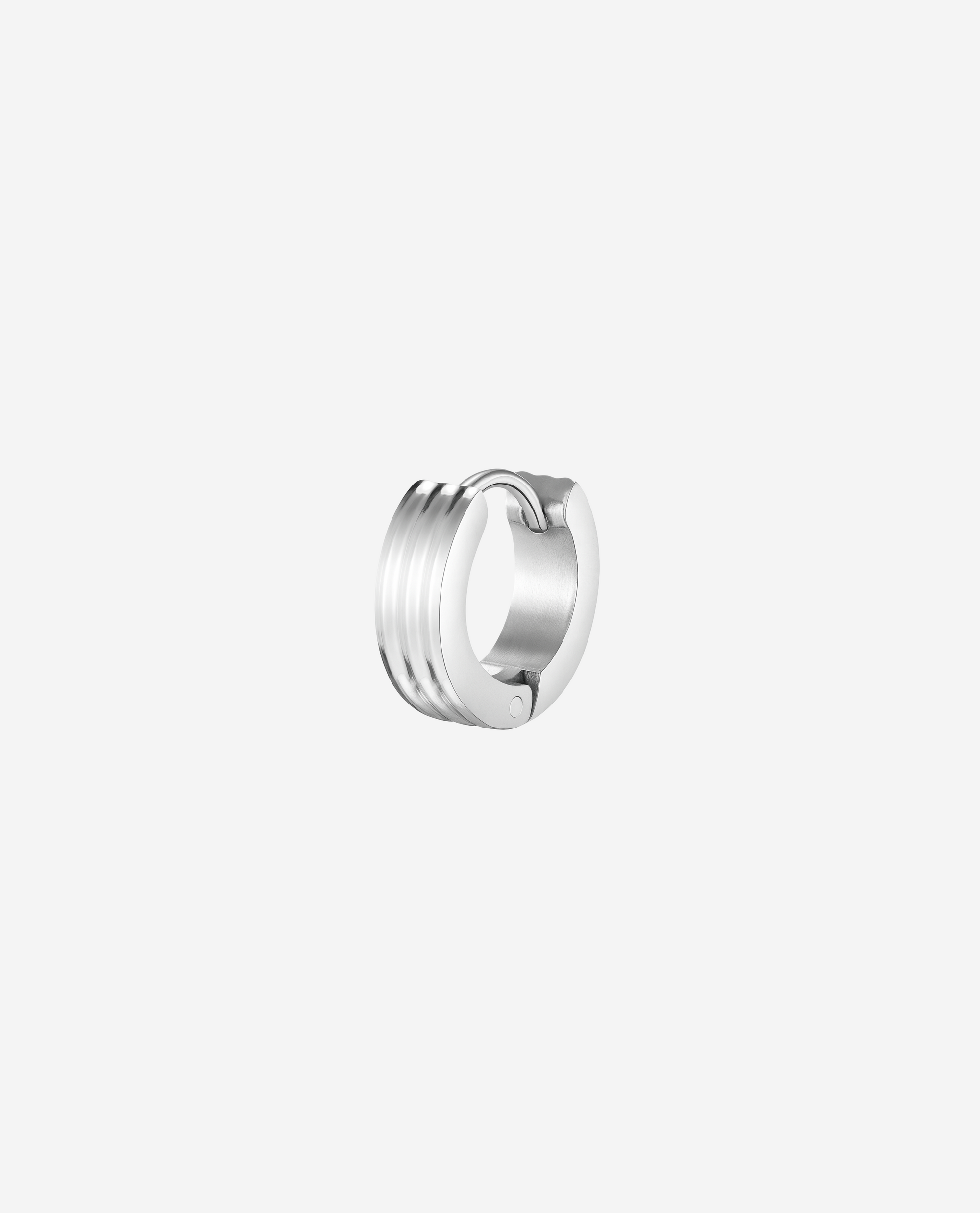 Double Groove Earring - Sølvfarvet