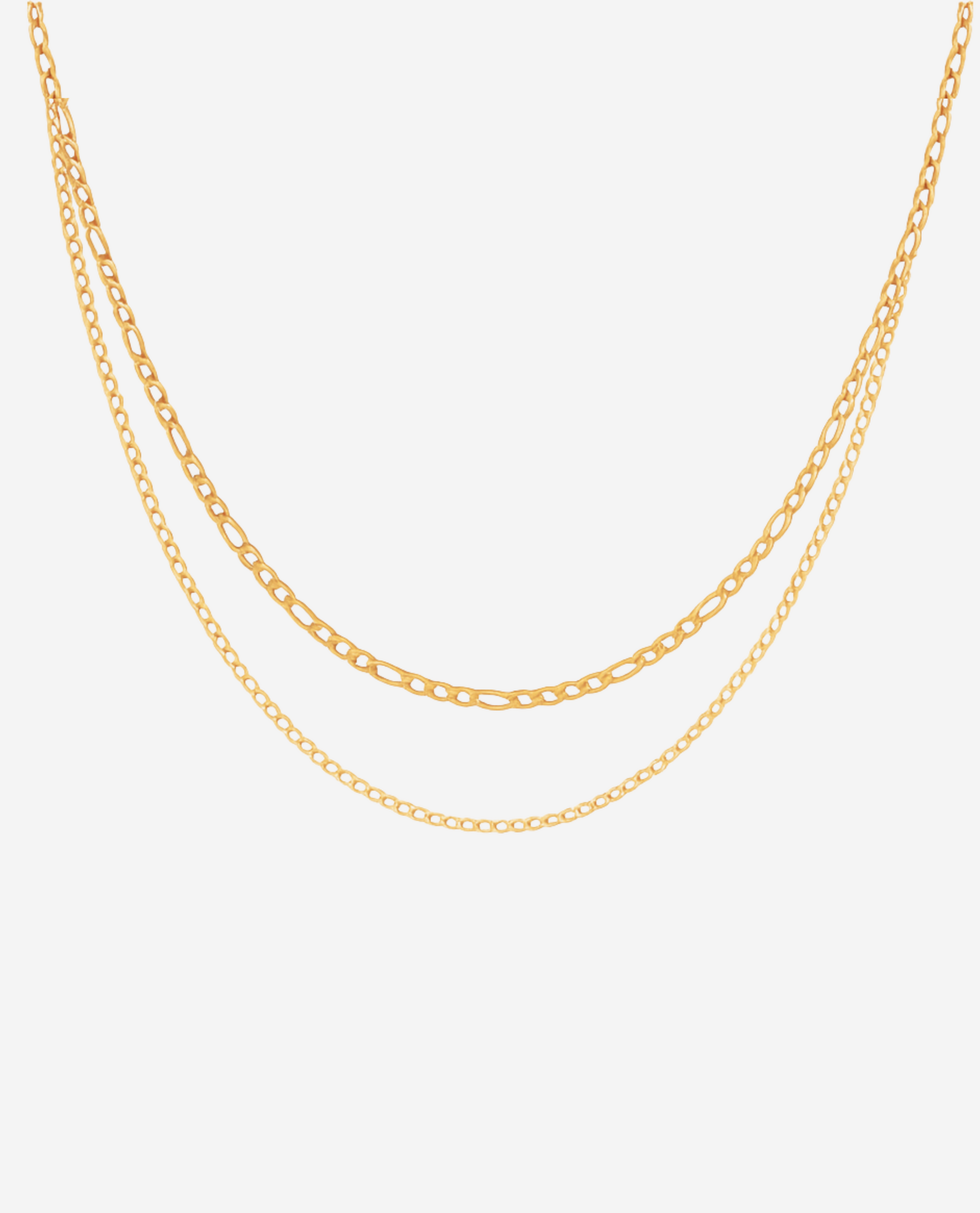 Duo Layer Necklace - Forgyldt
