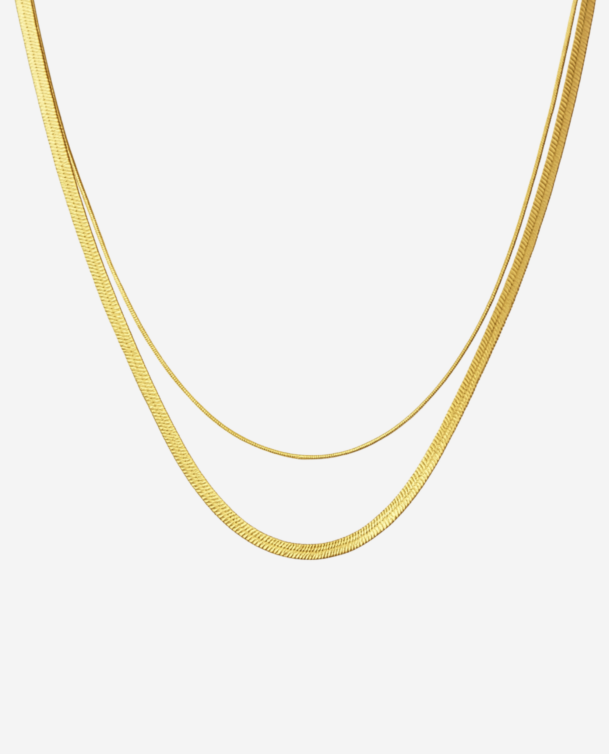 Snake Duo Necklace - Forgyldt