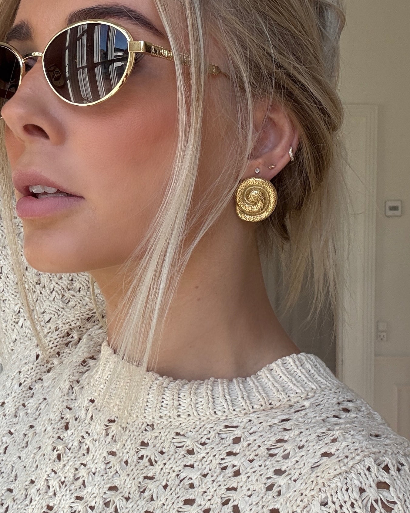 Swirl Earrings - Forgyldt