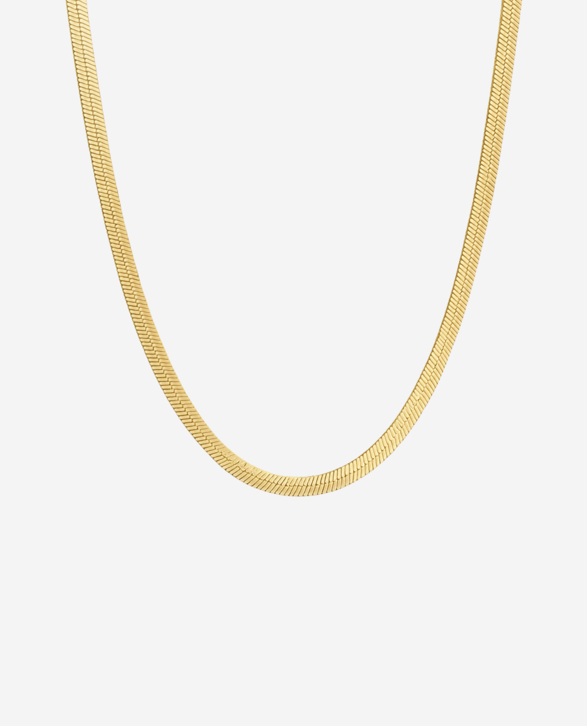 Flat snake chain 4mm - Forgyldt