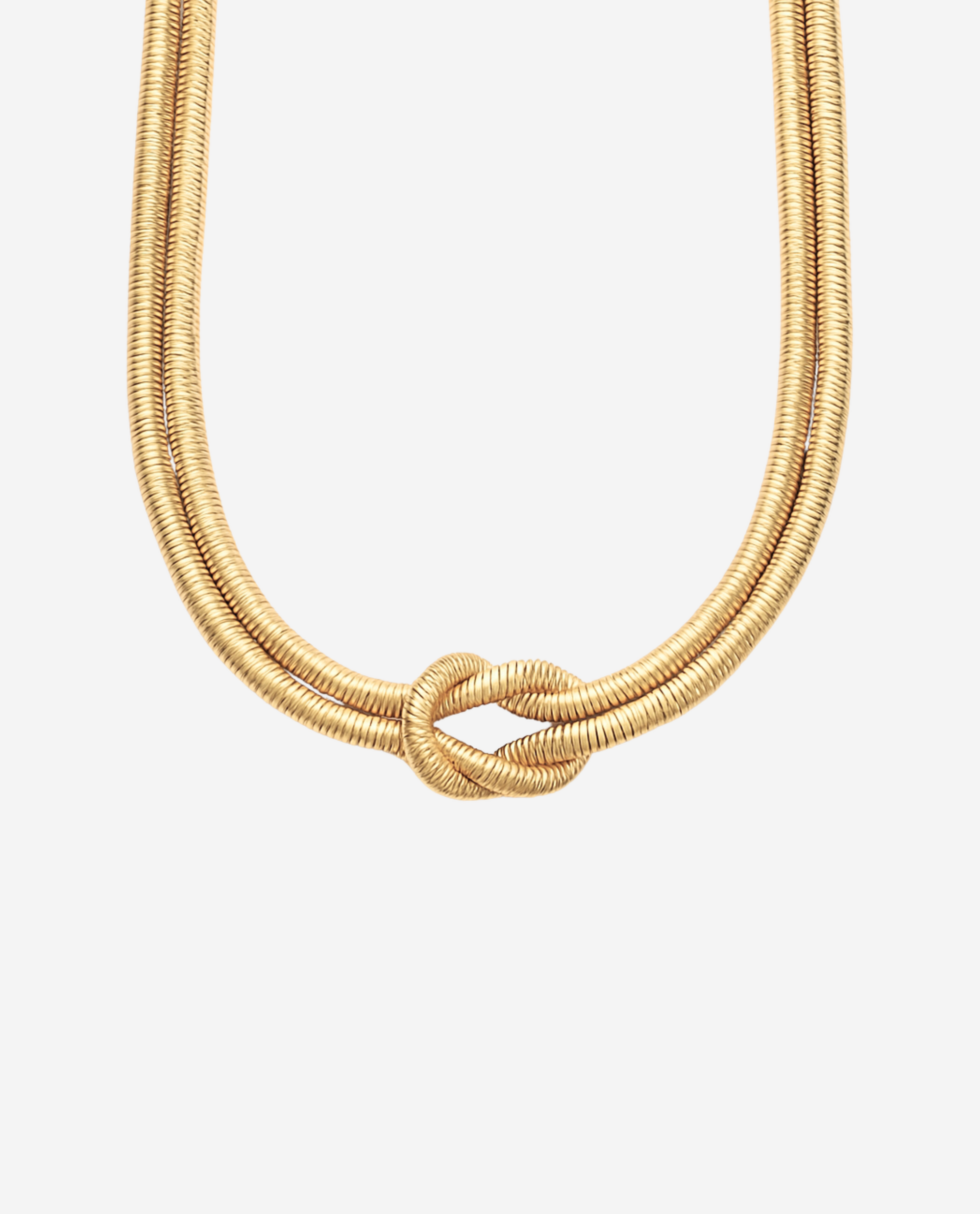 Knotted Snake Necklace - Forgyldt