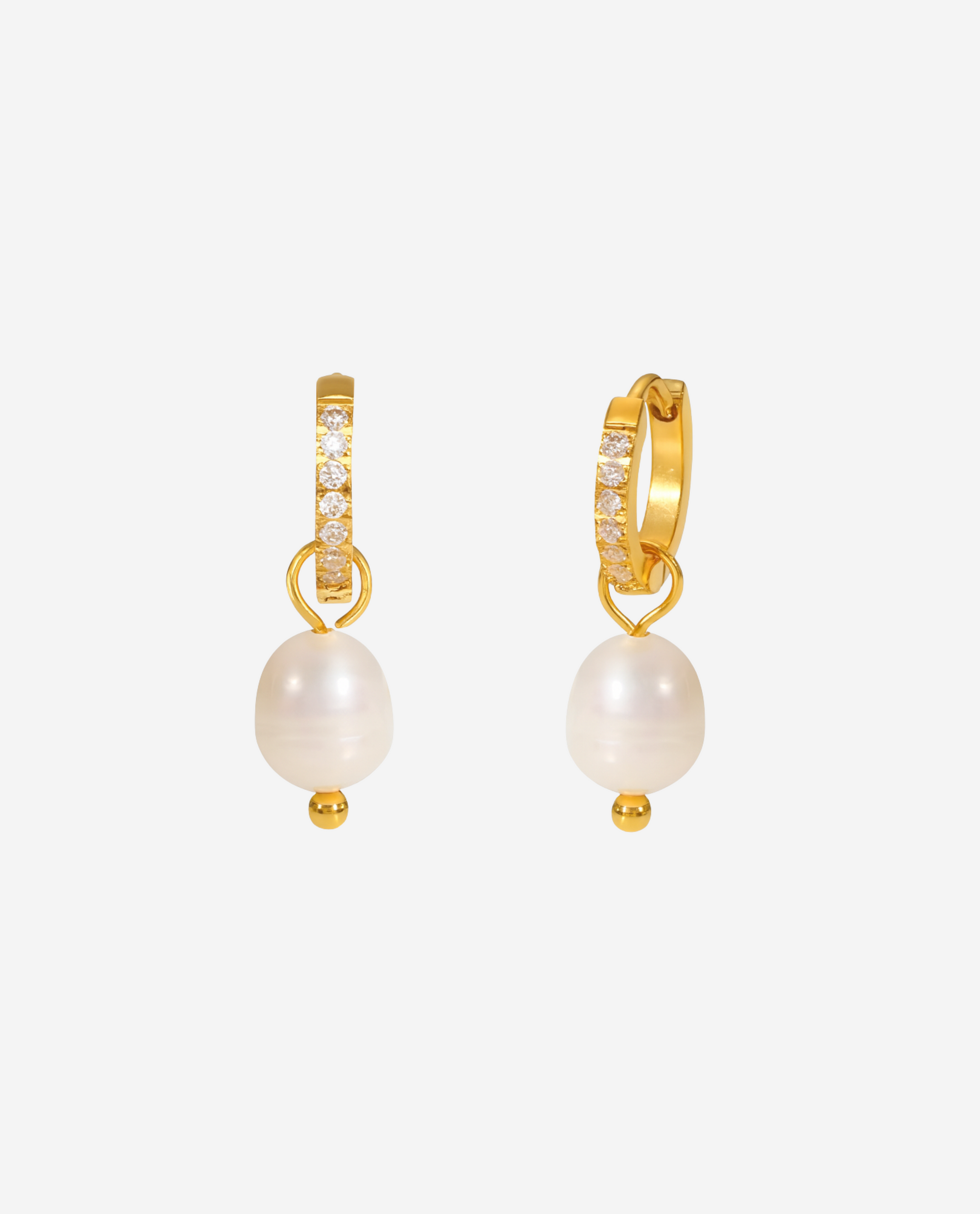 Pearl Drop Earrings - Forgyldt
