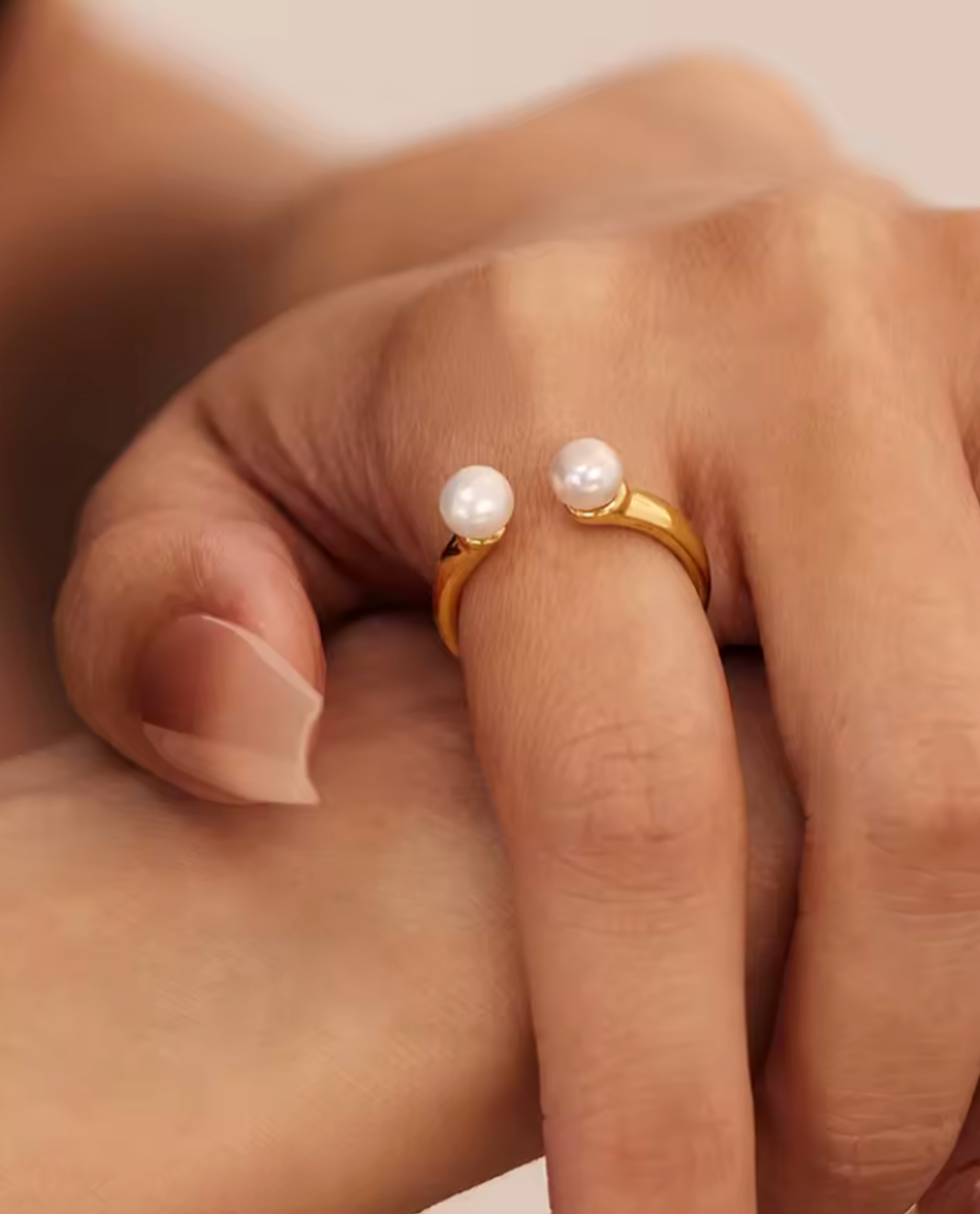 Pearl Ring - Forgyldt