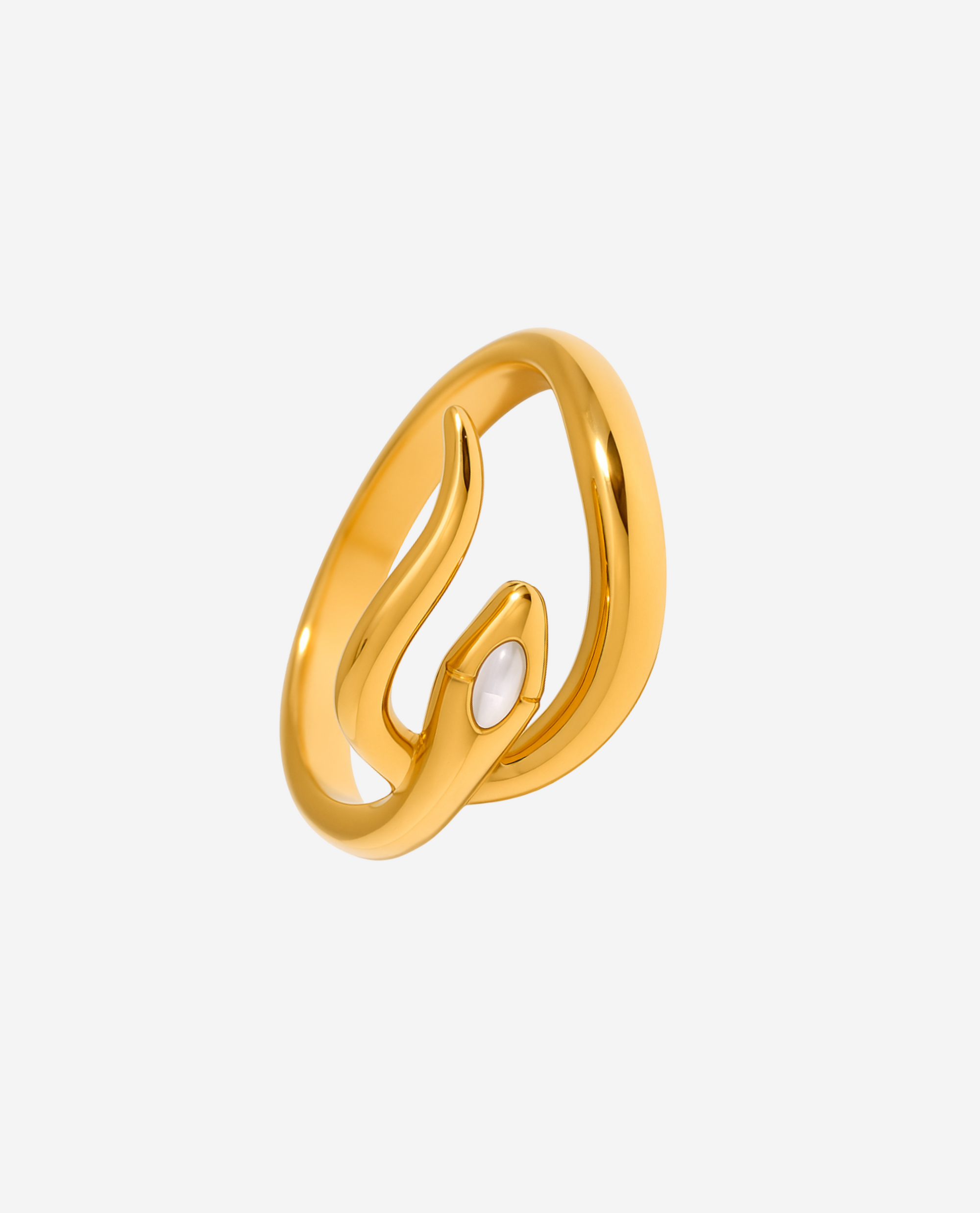 Shell Snake Ring - Forgyldt