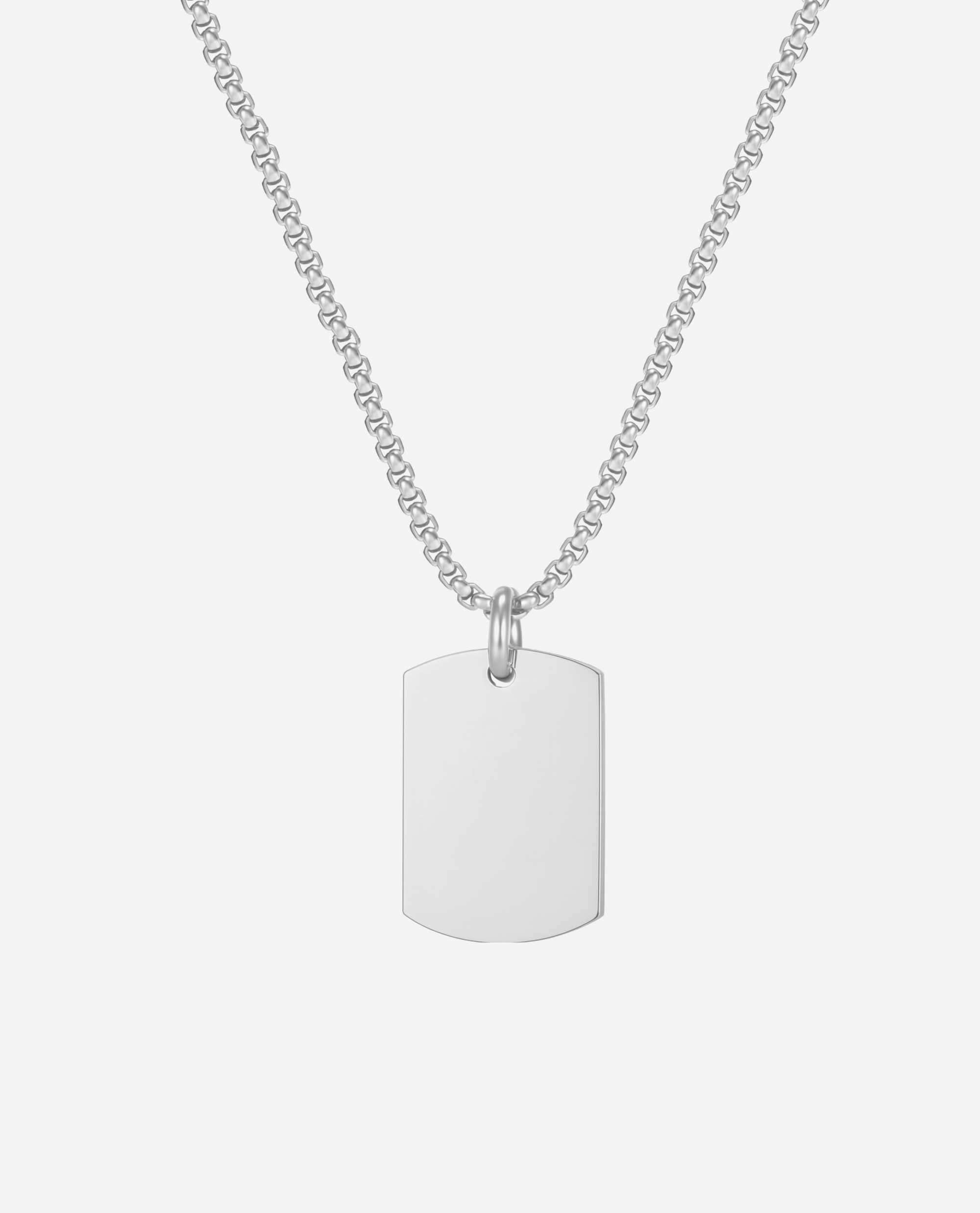 Tag Necklace - Sølvfarvet