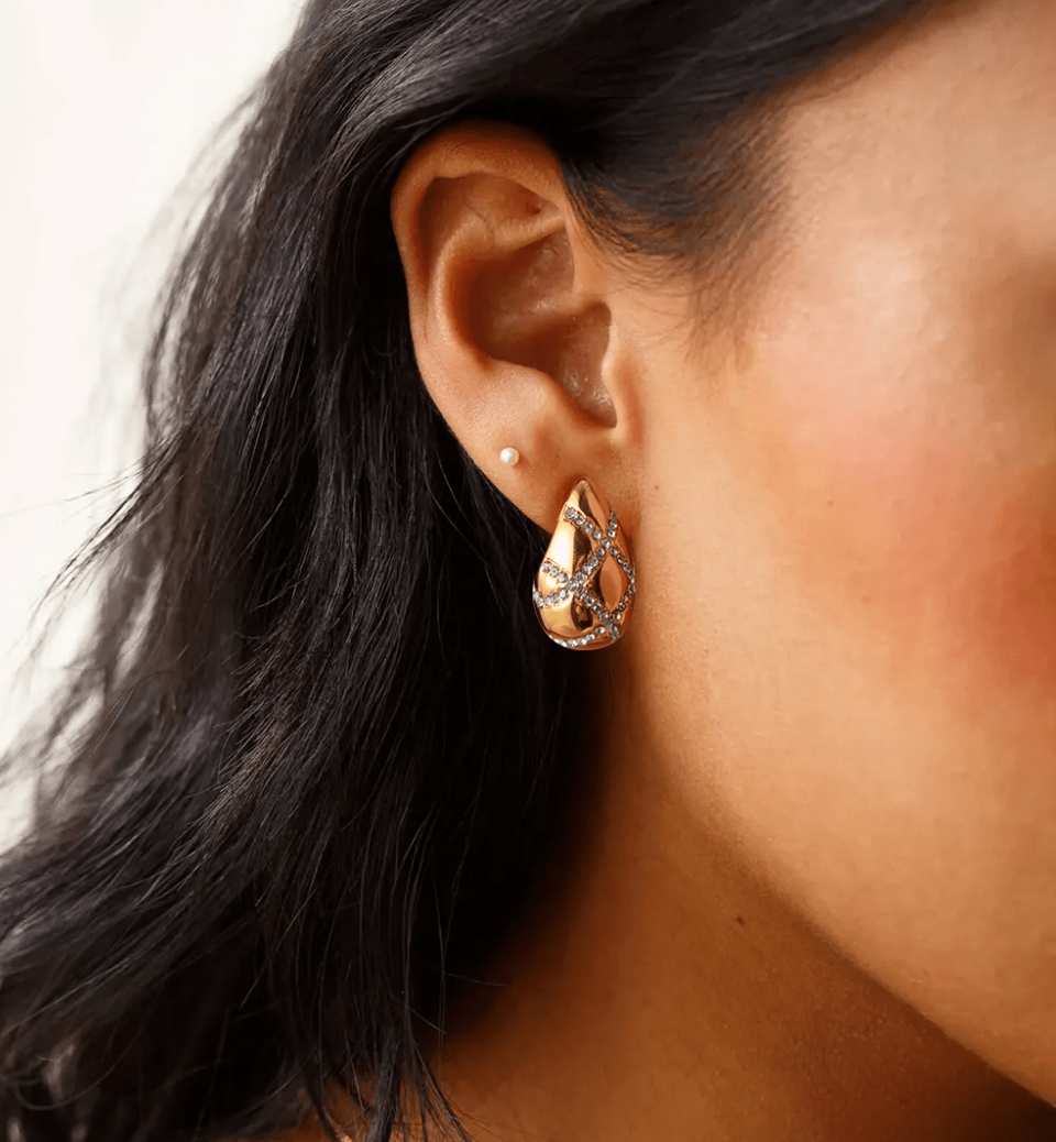 Crystal Drop Earrings - Forgyldt - Khaai Studio