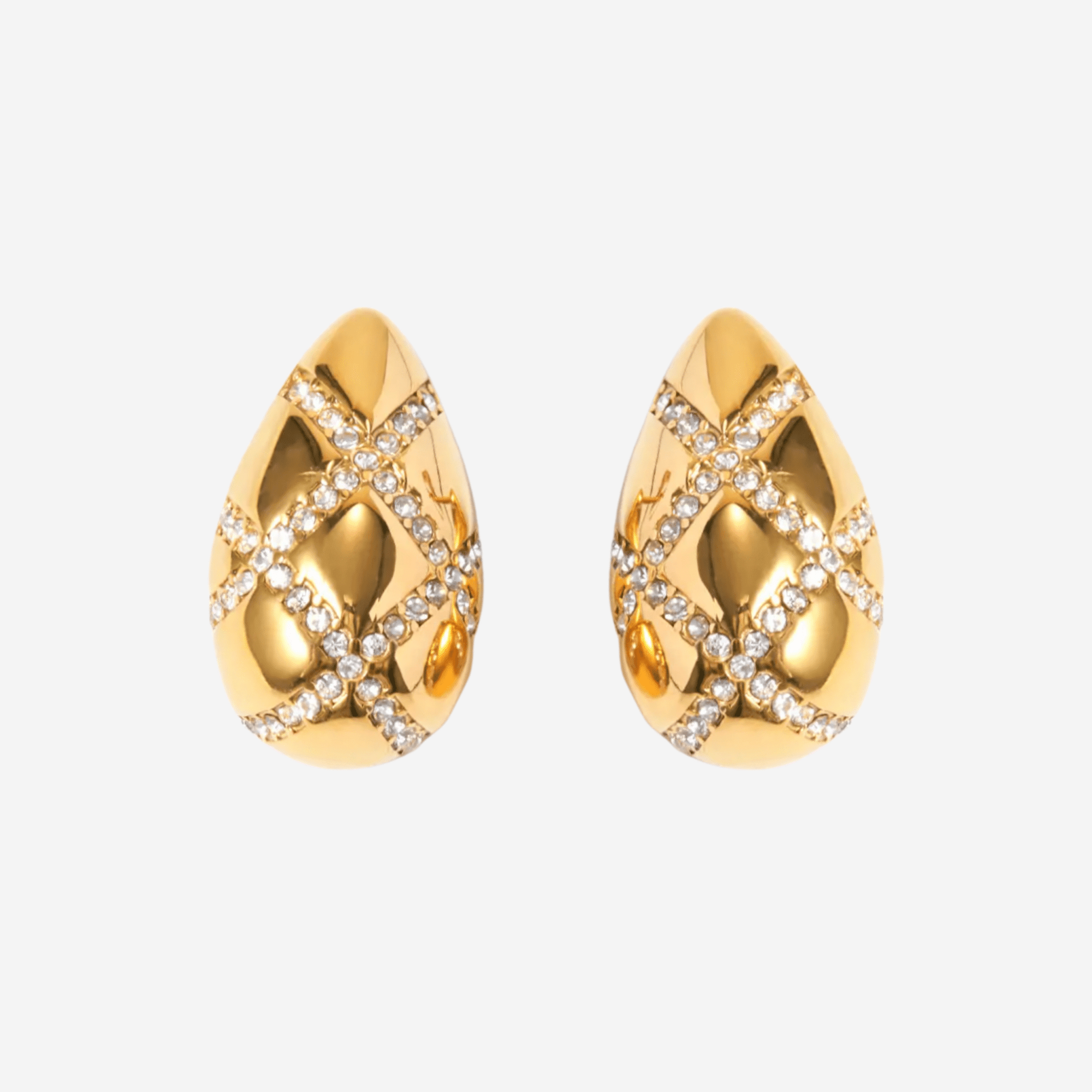 Crystal Drop Earrings - Forgyldt - Khaai Studio