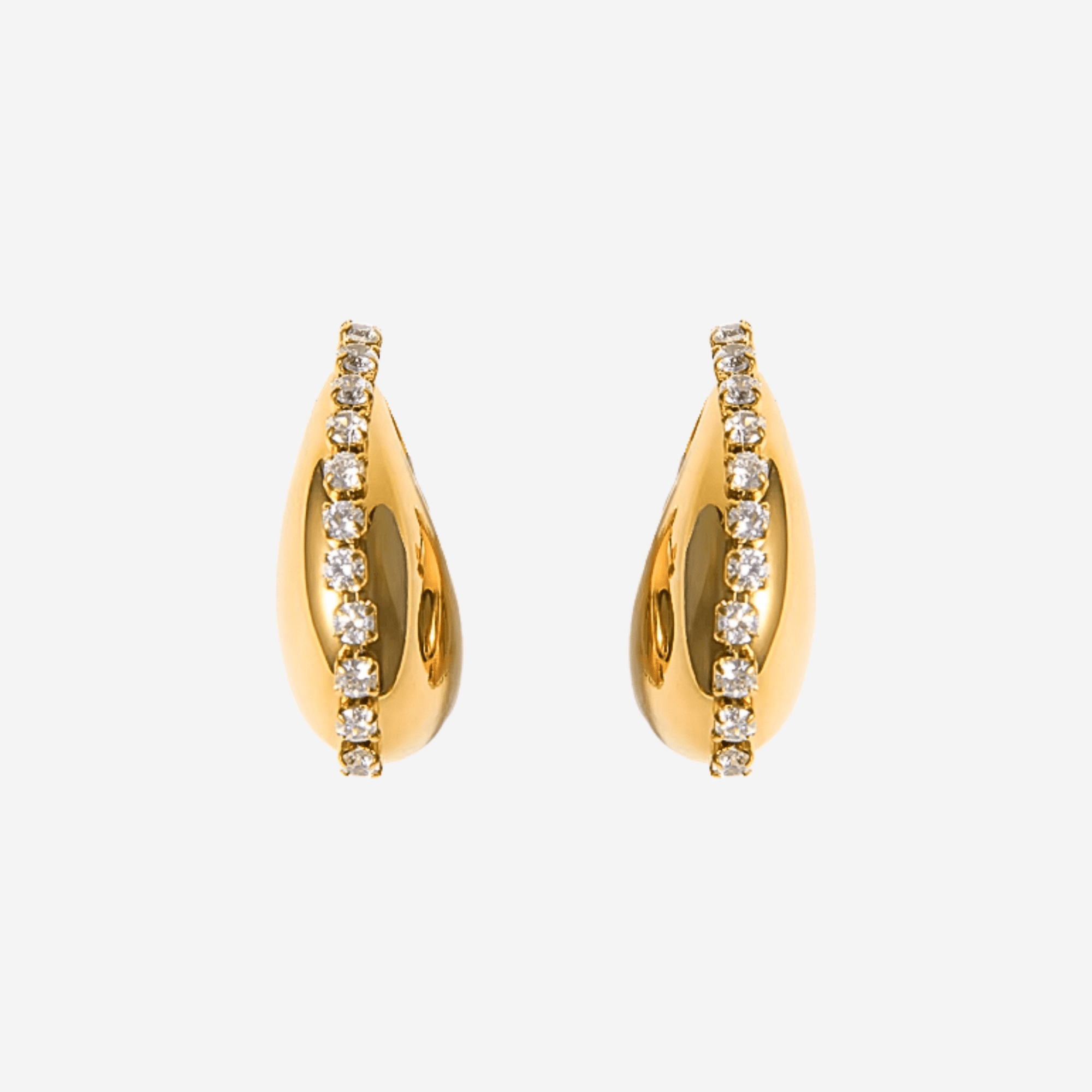 Crystal Teardrop Earrings - Forgyldt - Khaai Studio