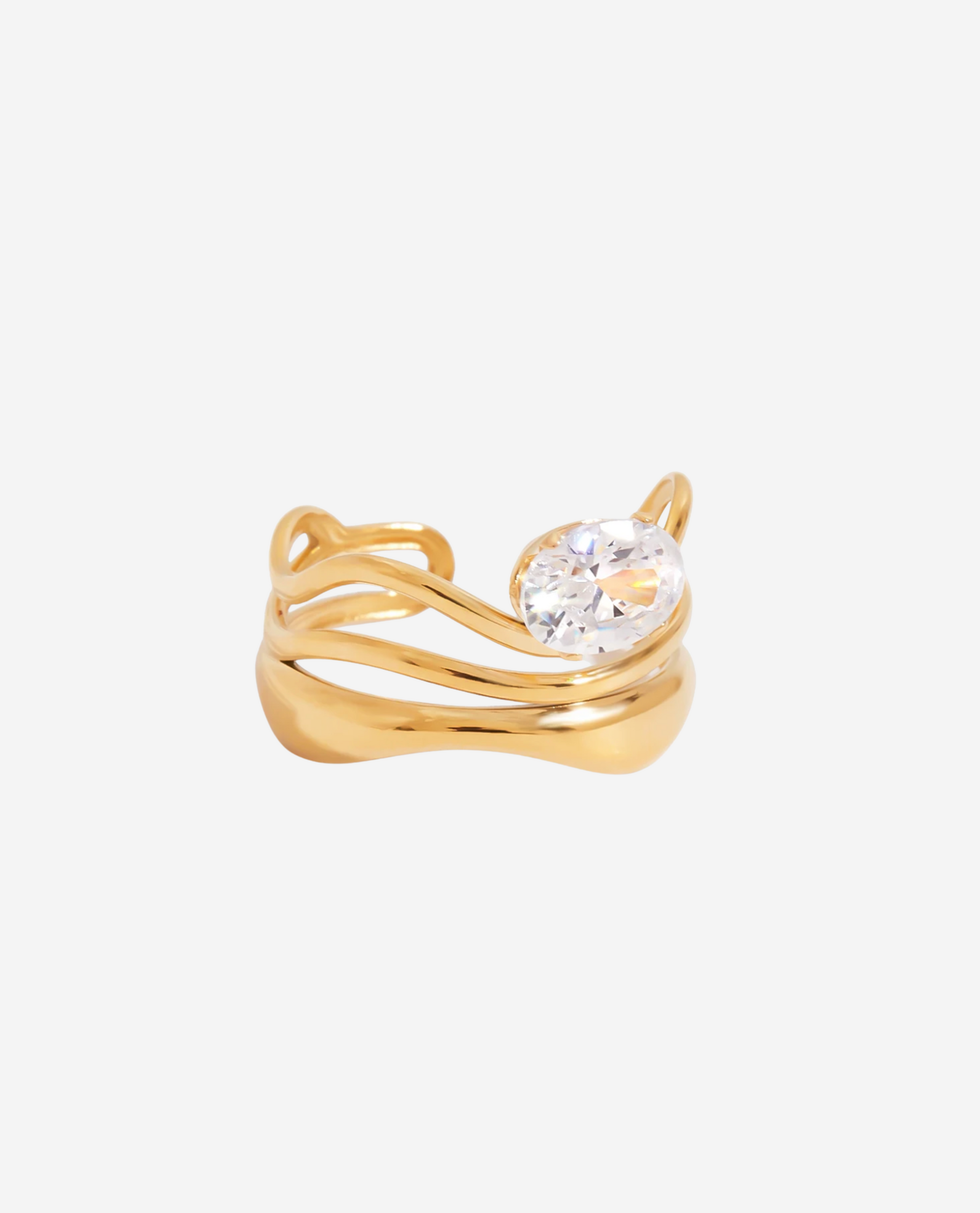 Crystal Flow Ring - Forgyldt