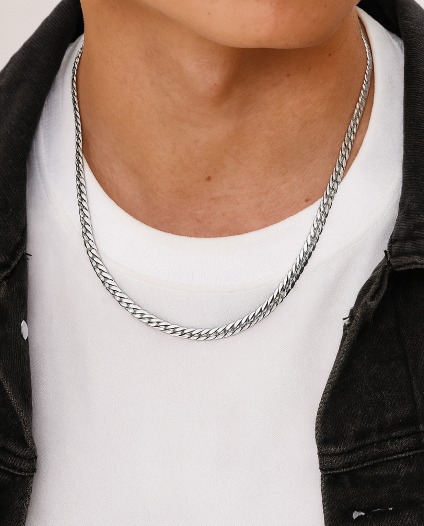 Cuban Necklace - Sølvfarvet
