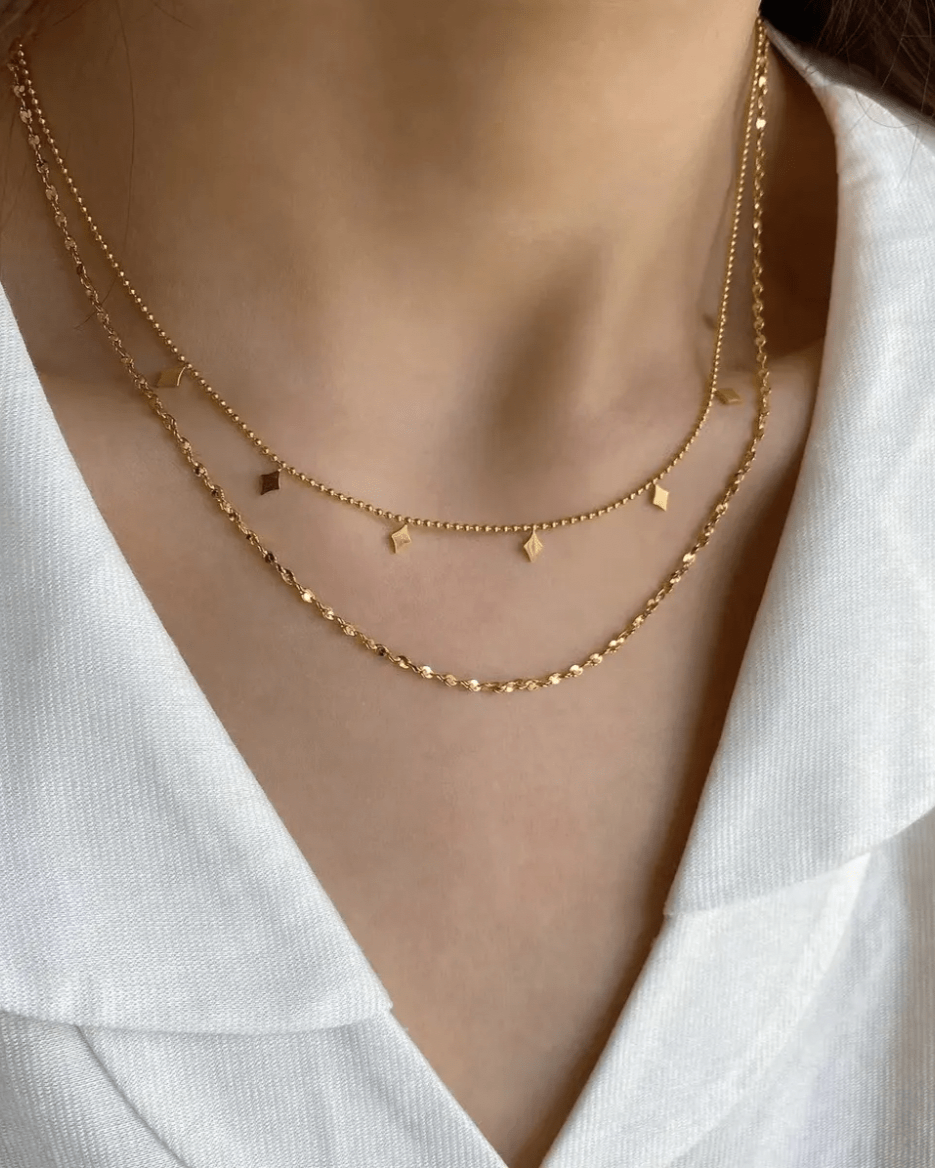 Harlequin Duo Necklace - Forgyldt - Khaai Studio
