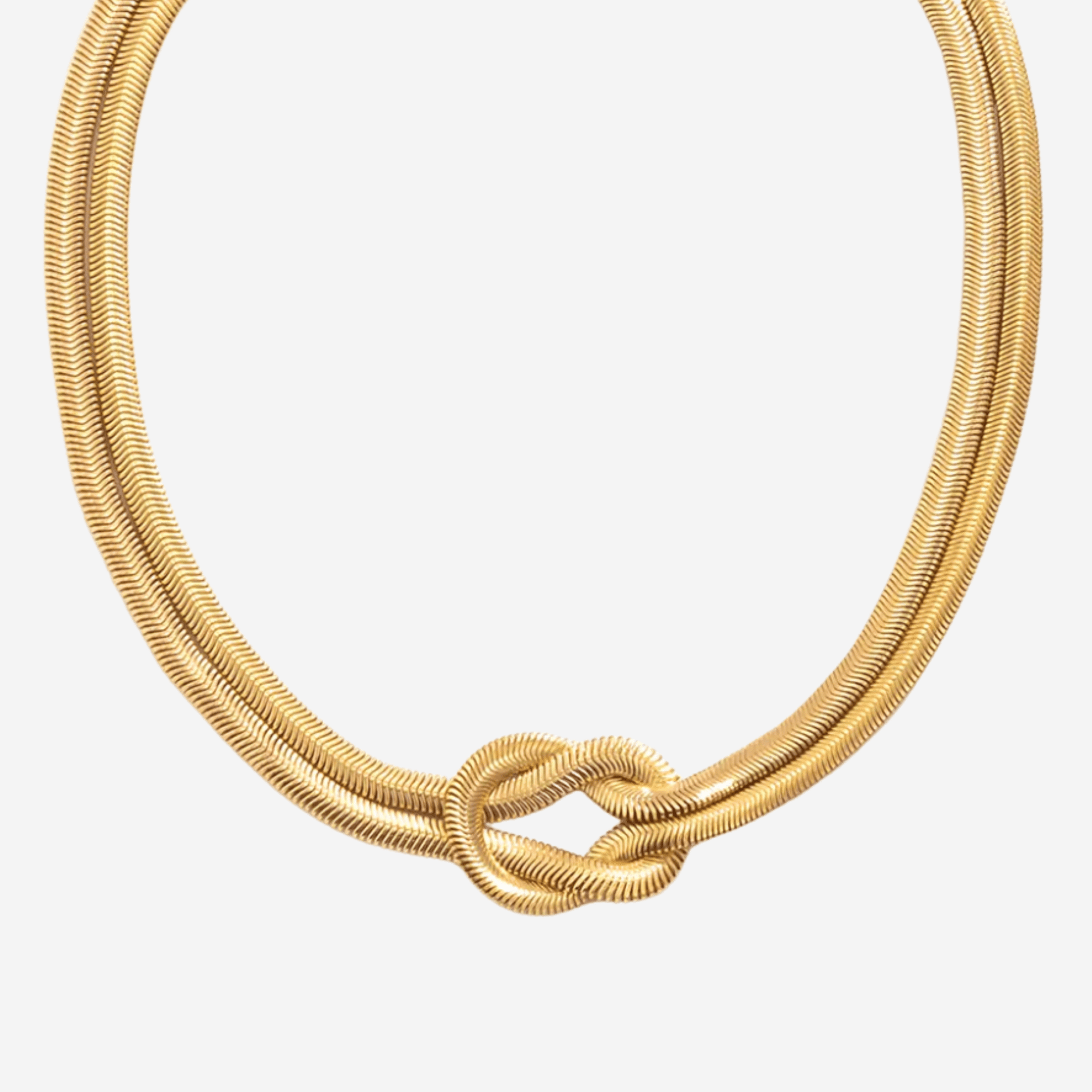 Knotted Snake Necklace - Forgyldt - Khaai Studio