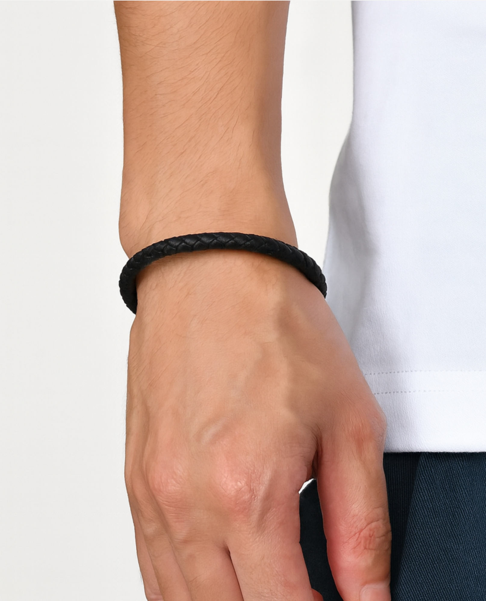 Leather Bracelet - Sølvfarvet