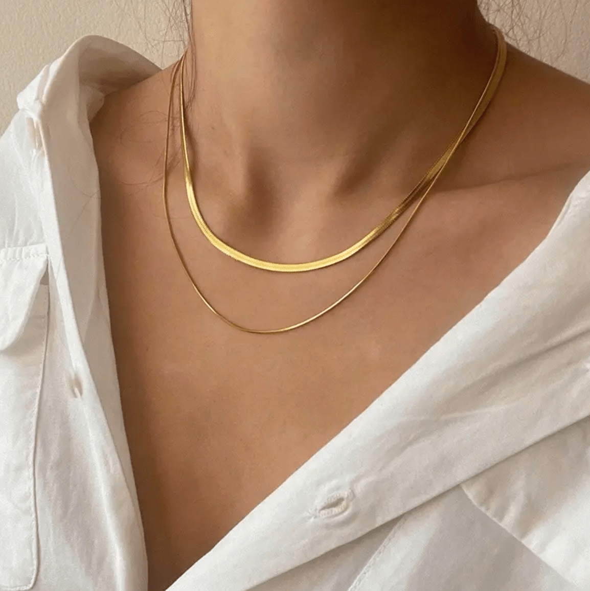 Snake Duo Necklace - Forgyldt - Khaai Studio