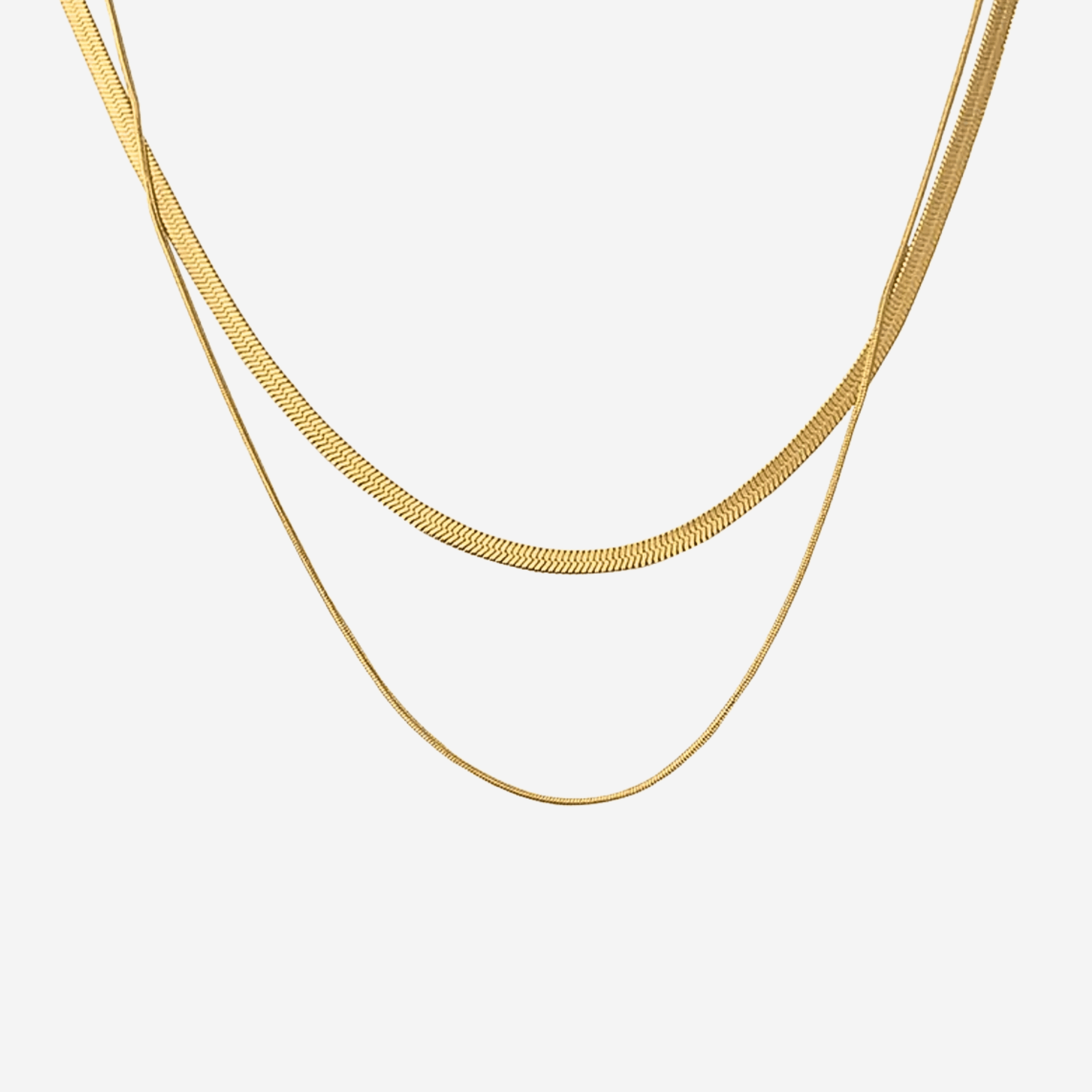 Snake Duo Necklace - Forgyldt - Khaai Studio