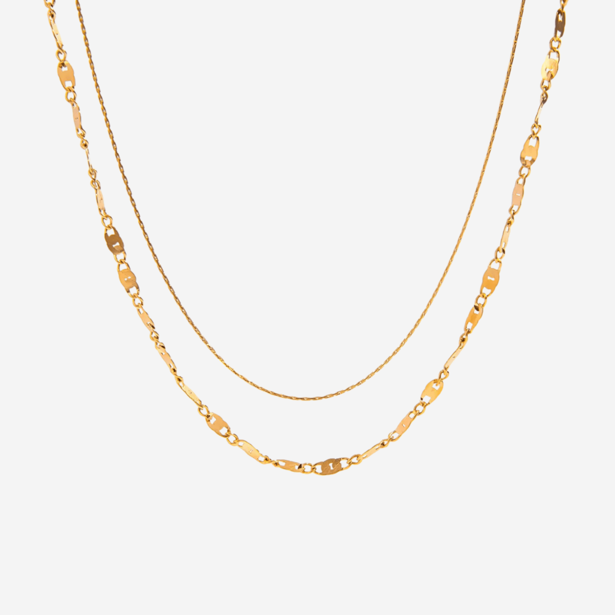 Twin Layer Necklace - Forgyldt - Khaai Studio