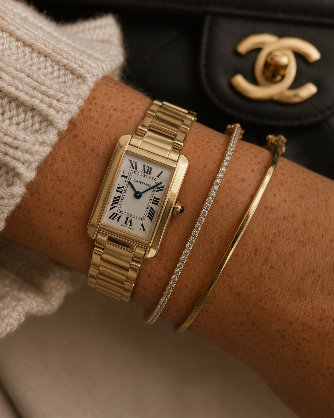 Alasia og Alhena bangles i forgyldt stacked