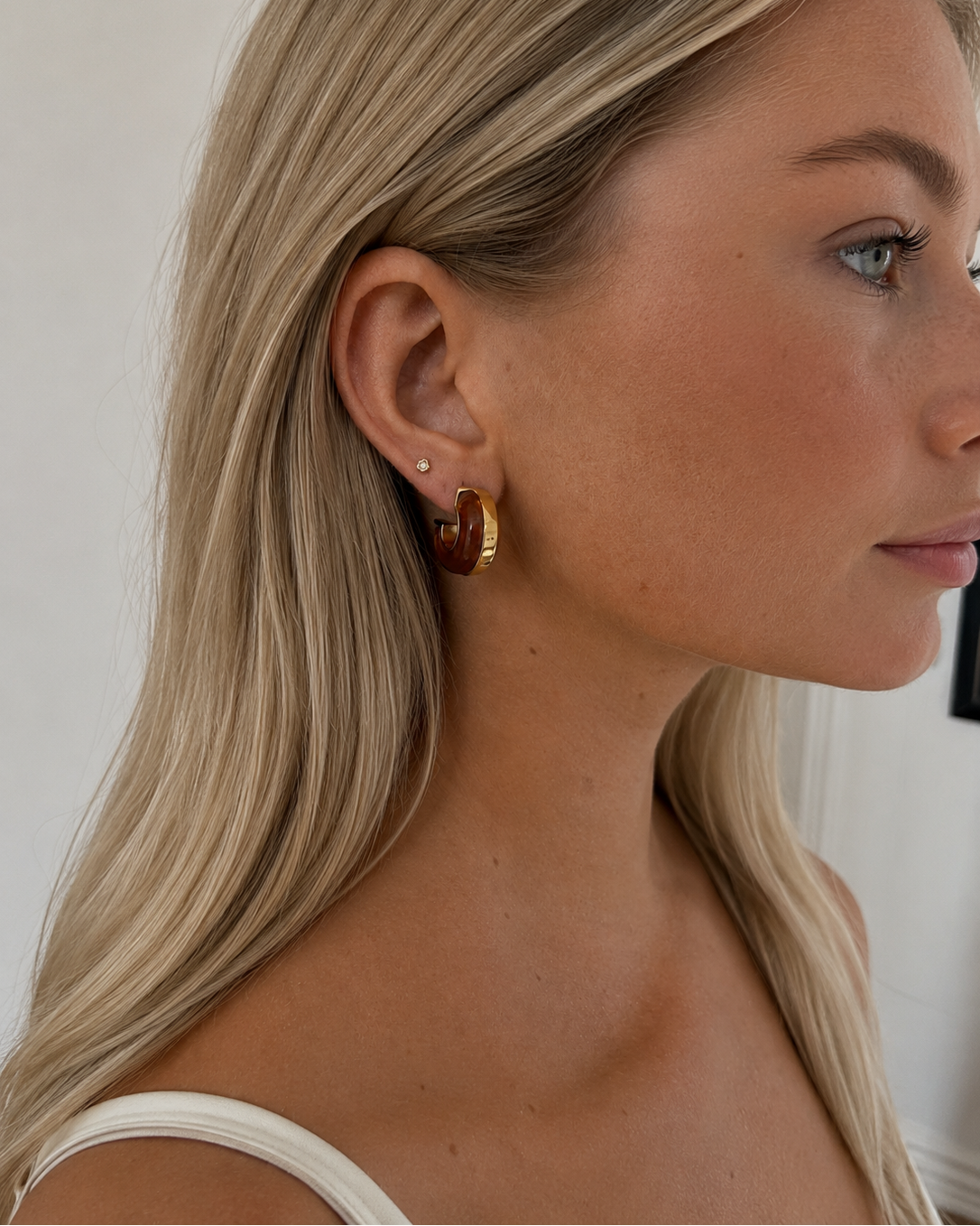 Amber Earrings - Forgyldt