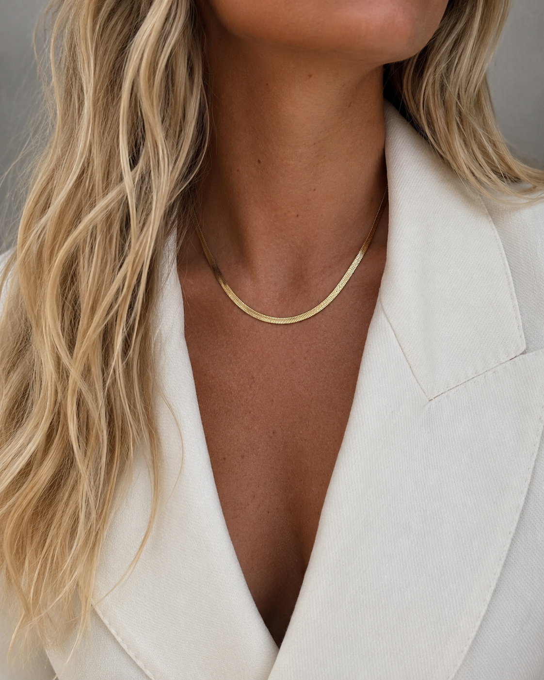 Flat snake chain 4mm - Forgyldt