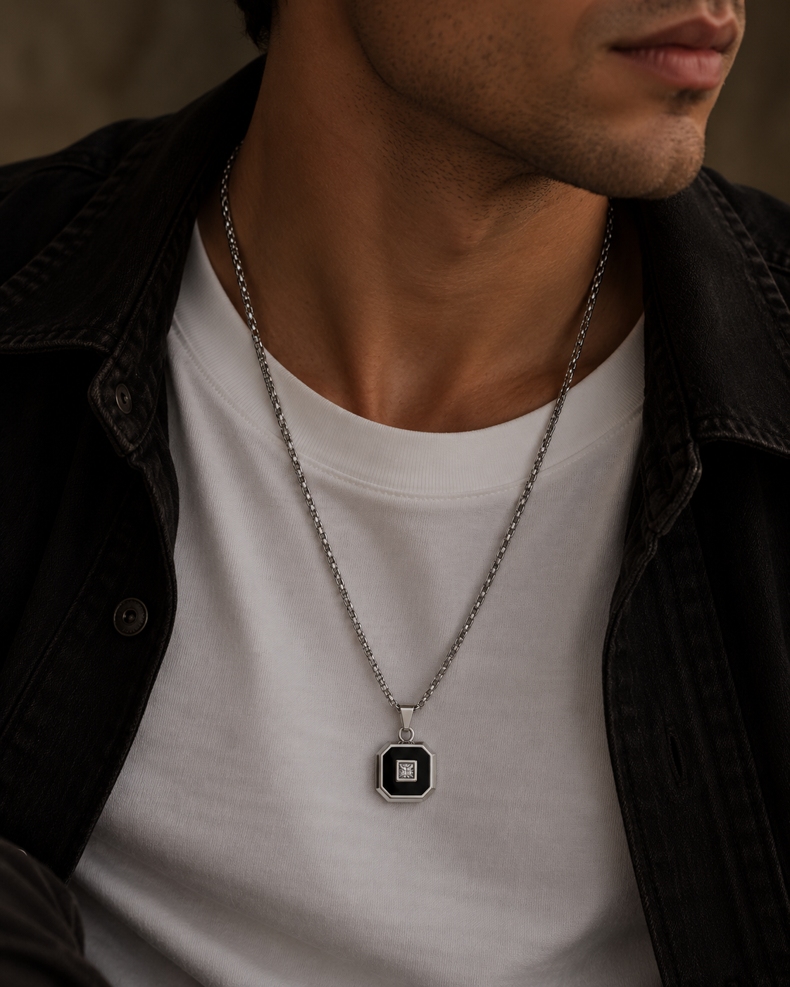 Romeo Necklace - Sølvfarvet/sort