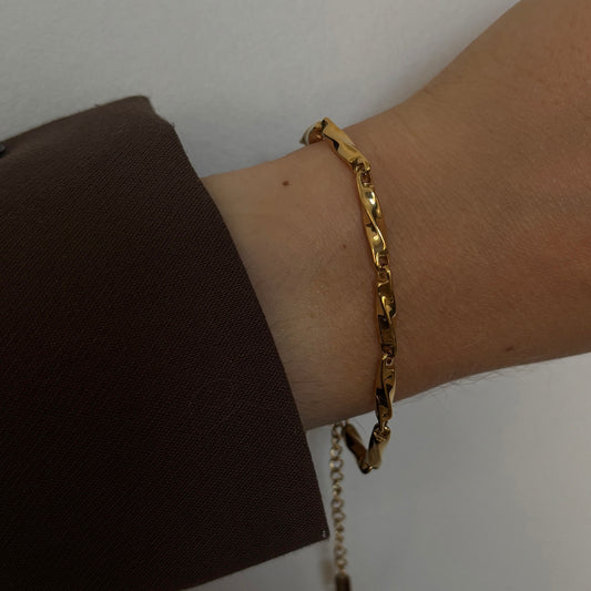 Chunky linked Bracelet - Forgyldt