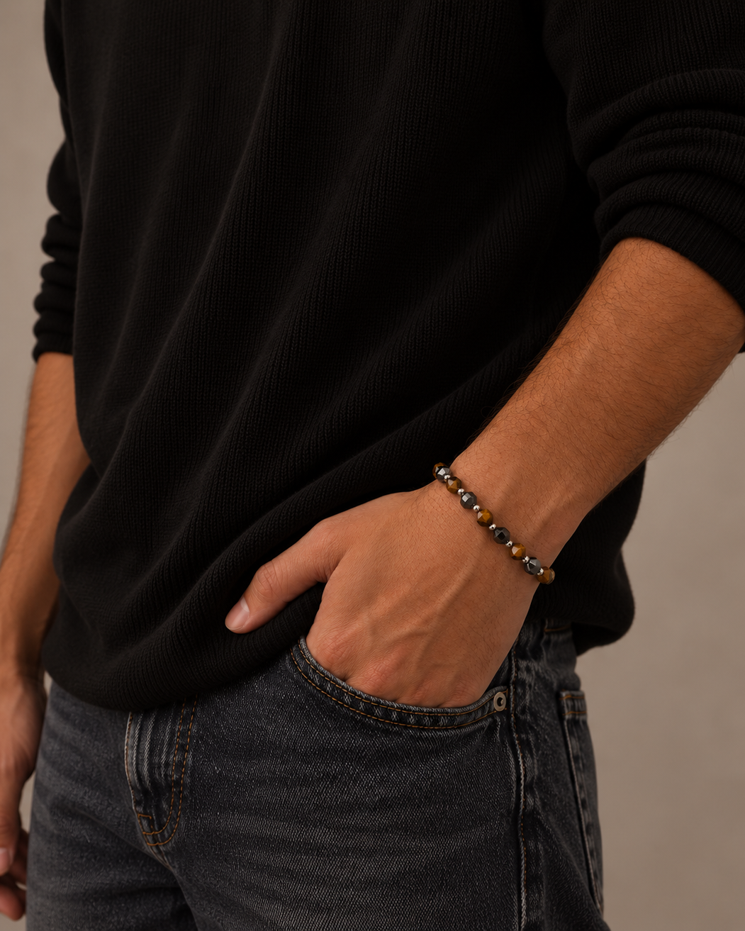 Kane Bracelet - Sølvfarvet/brunt