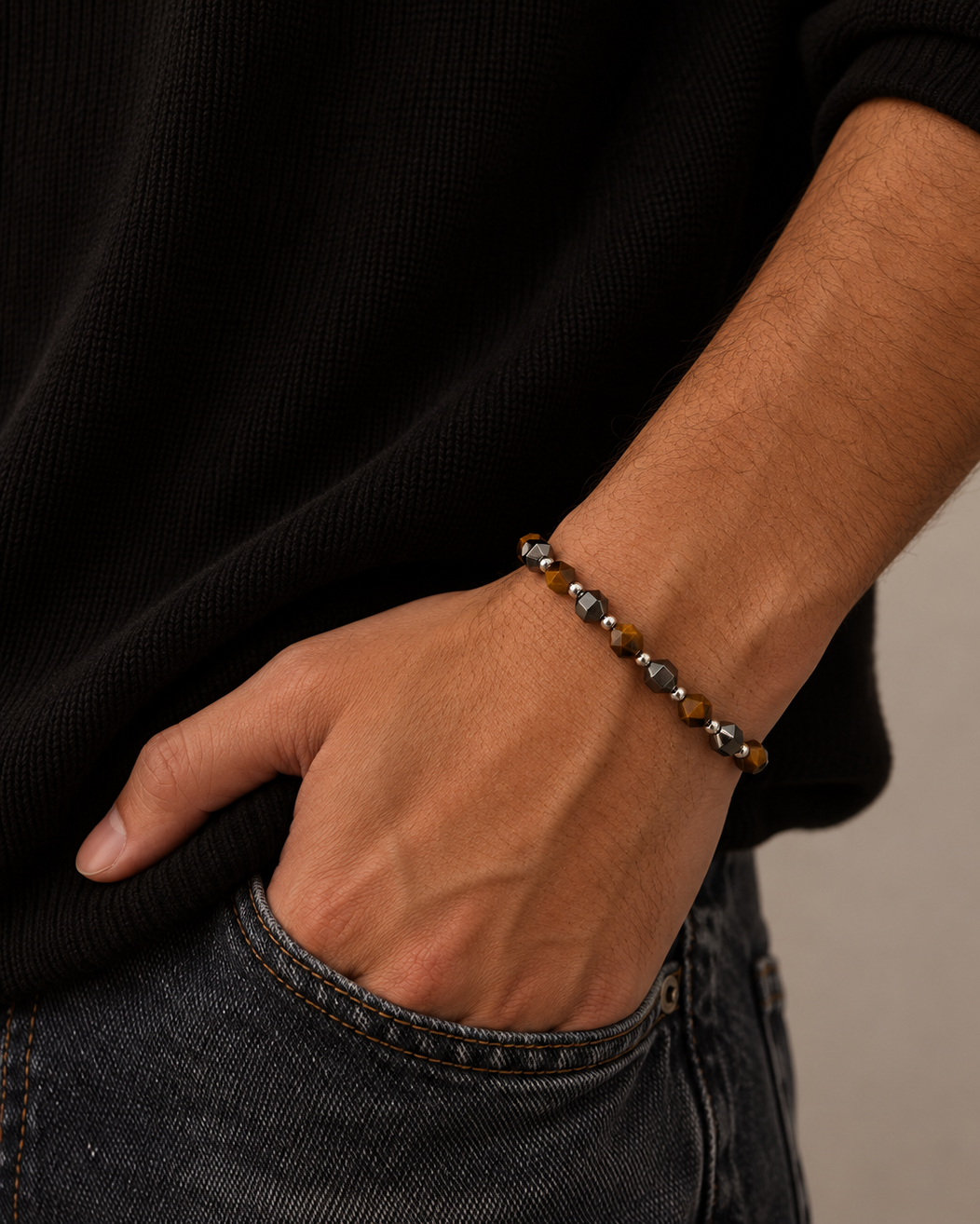 Kane Bracelet - Sølvfarvet/brunt
