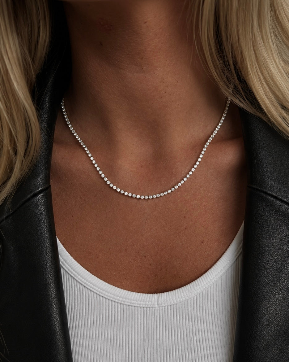 Oraya Tennis Necklace 2,5mm - Forgyldt