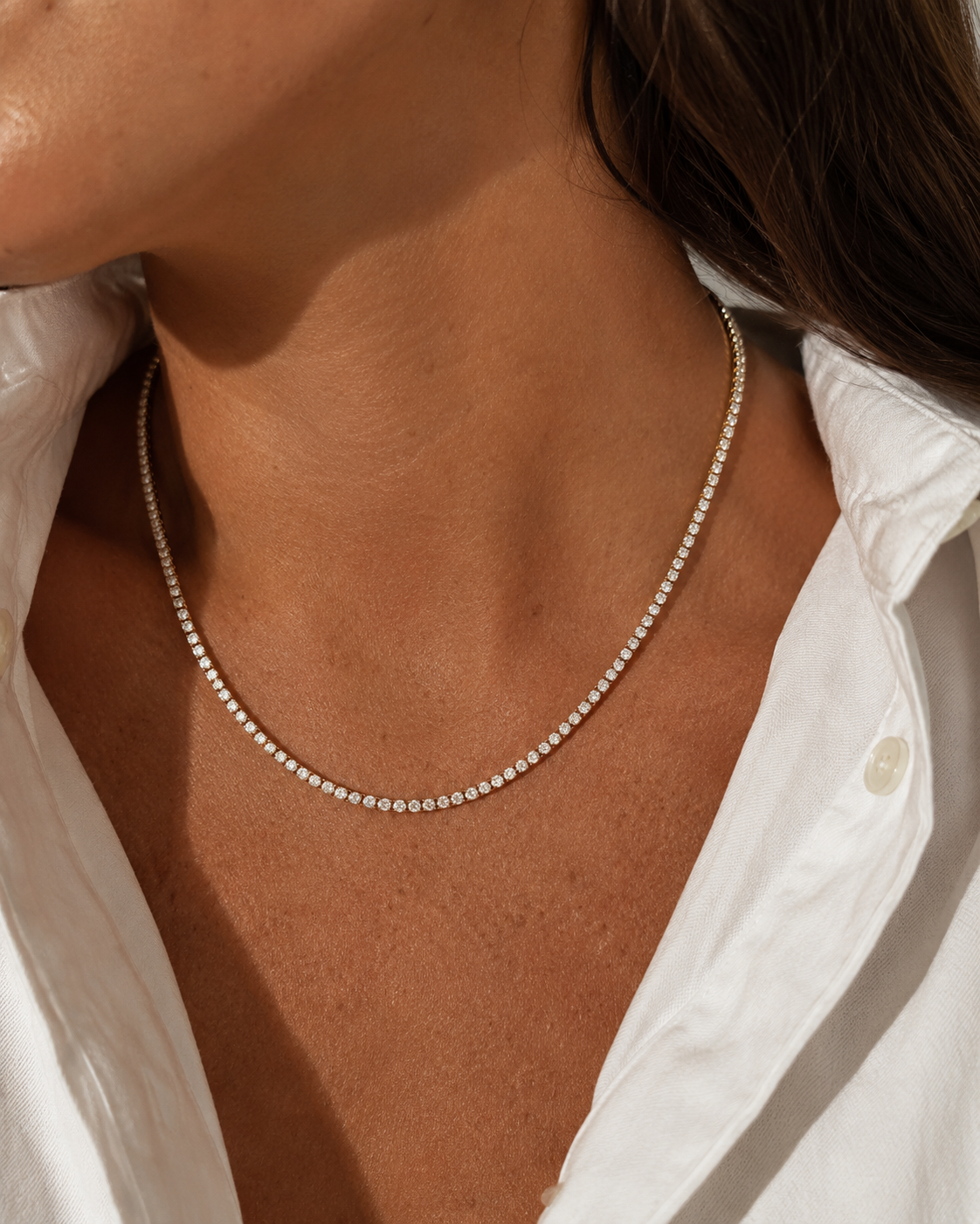 Oraya Tennis Necklace 2,5mm - Forgyldt
