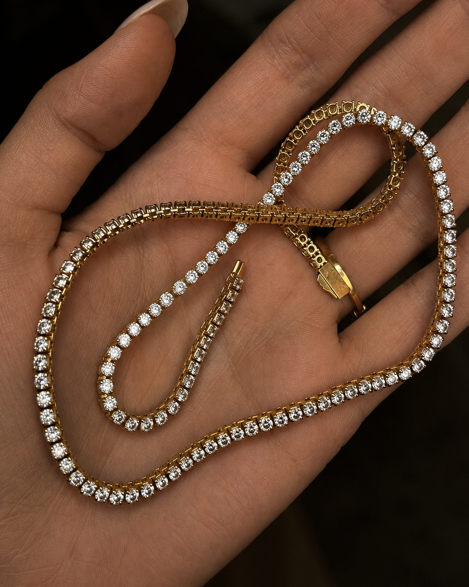 Oraya Tennis Necklace 2,5mm - Forgyldt