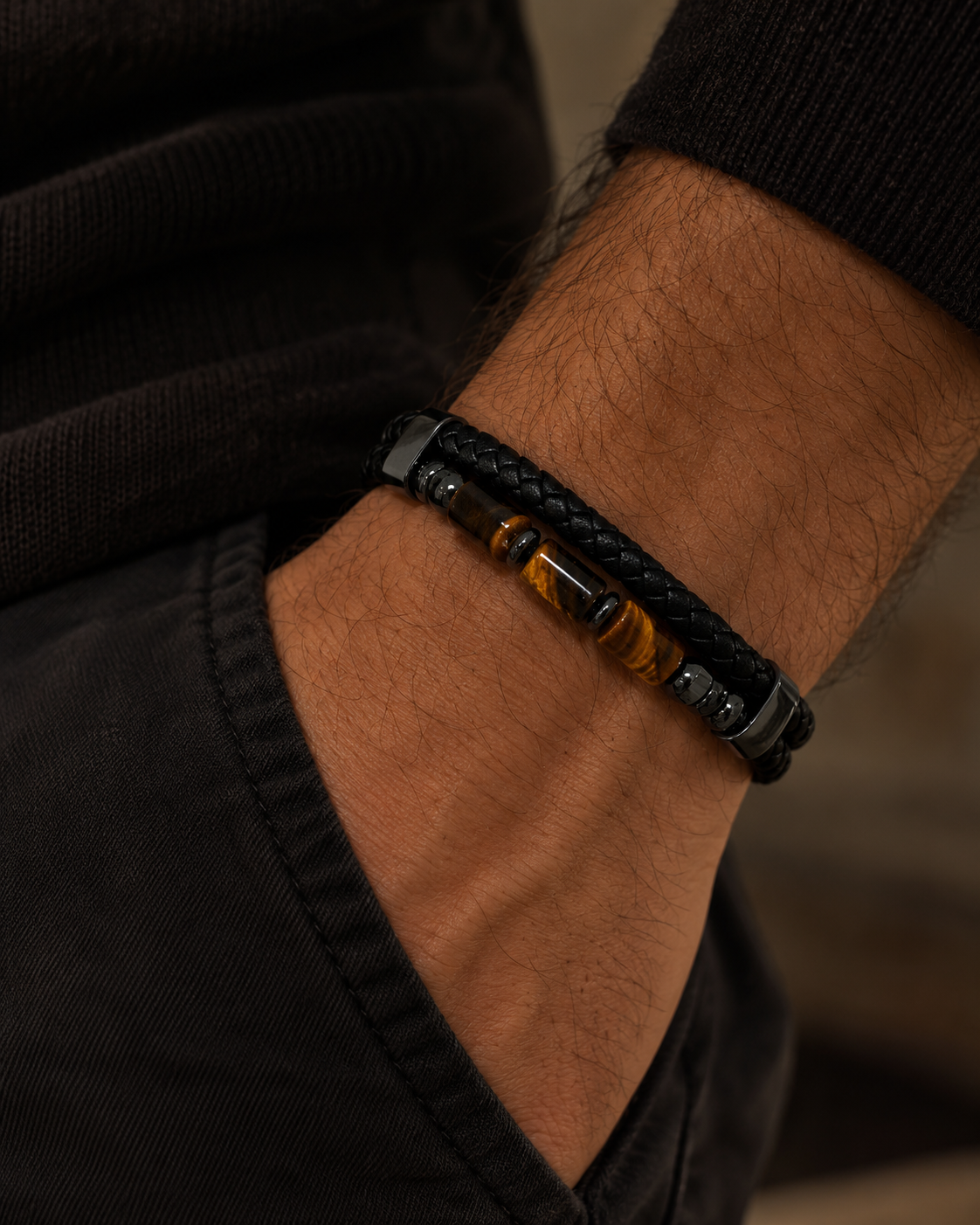 Rocco Bracelet - Sort/brunt