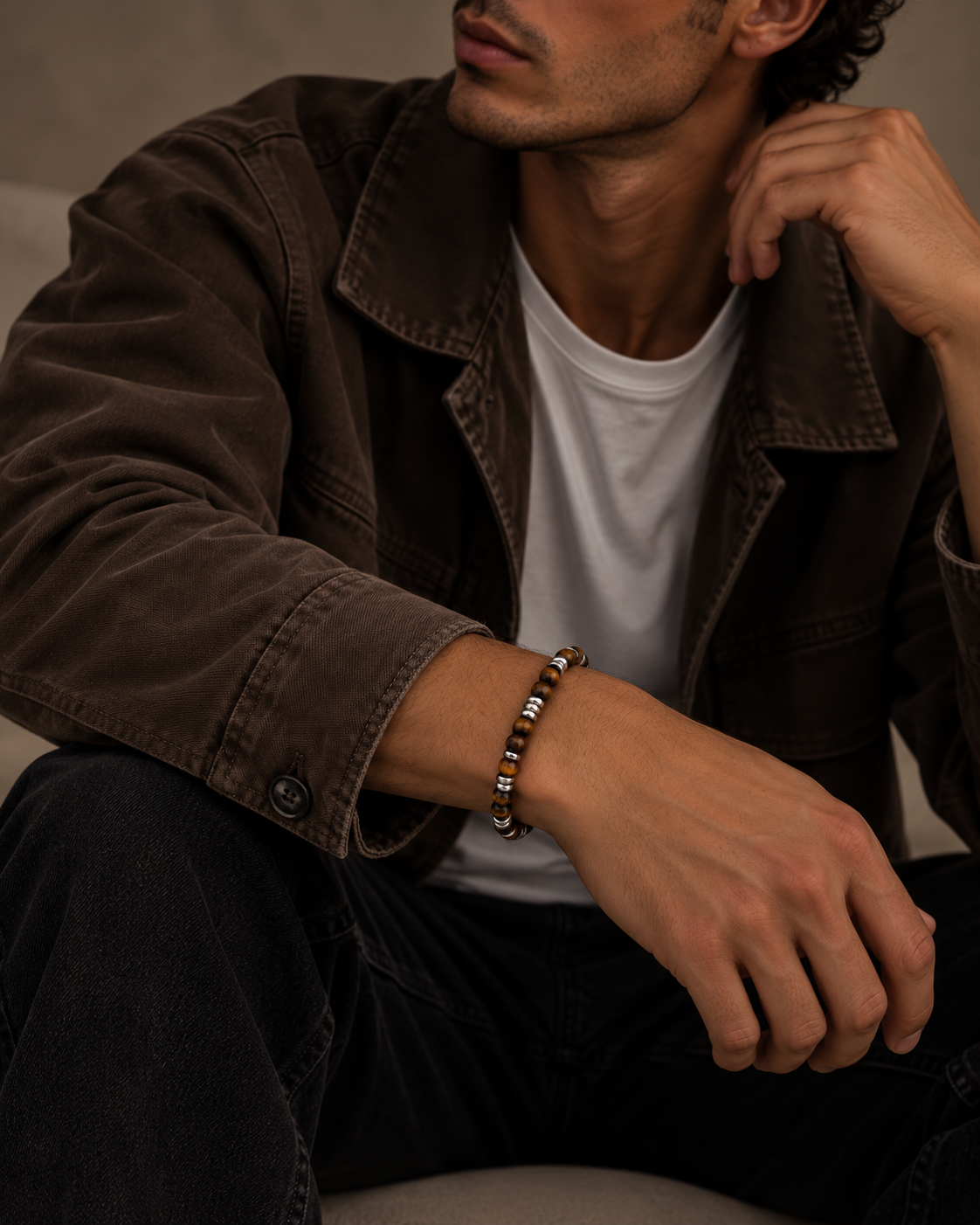 Santos Bracelet - Sølvfarvet/brunt