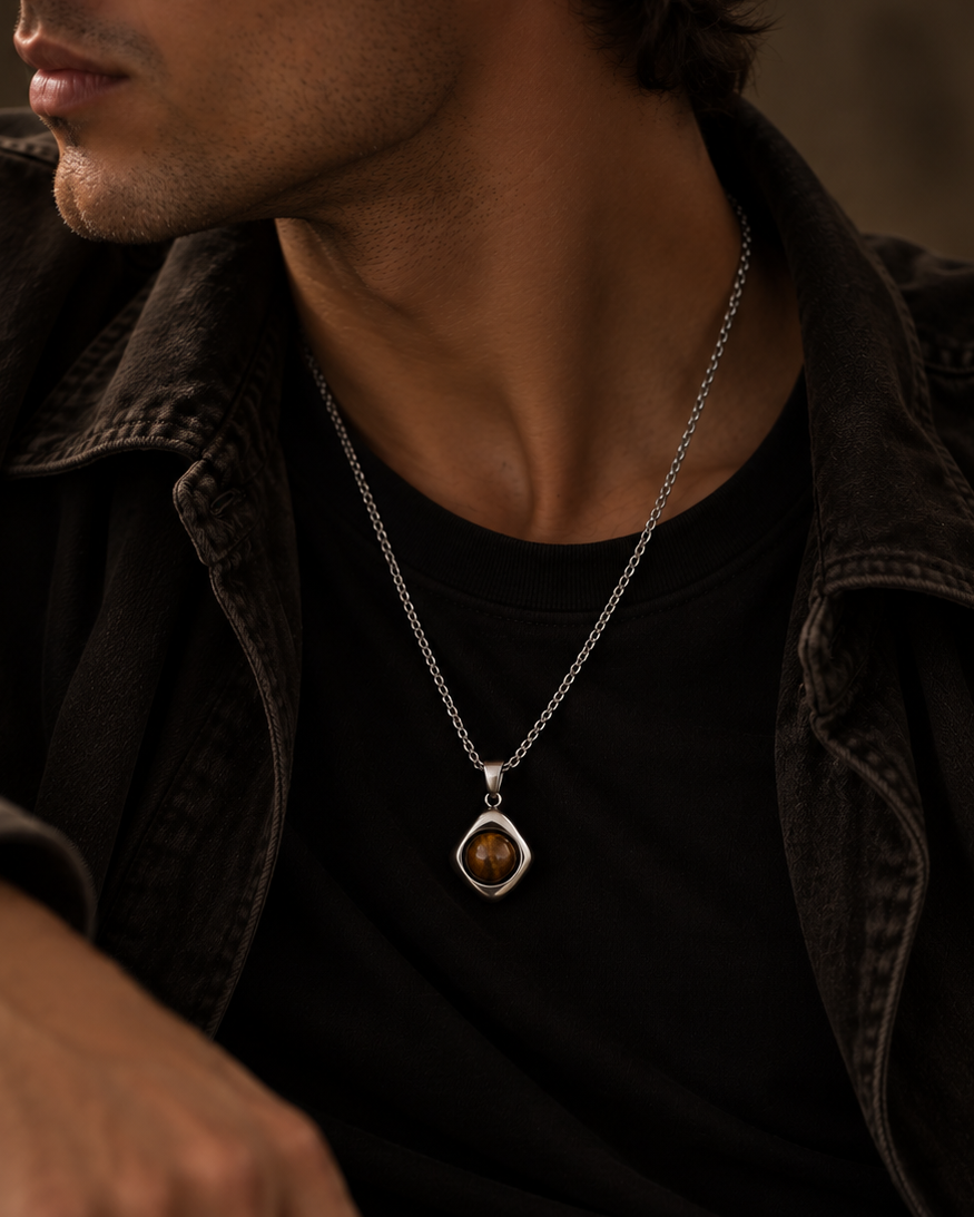 Cosmo Necklace - Sølvfarvet/brun