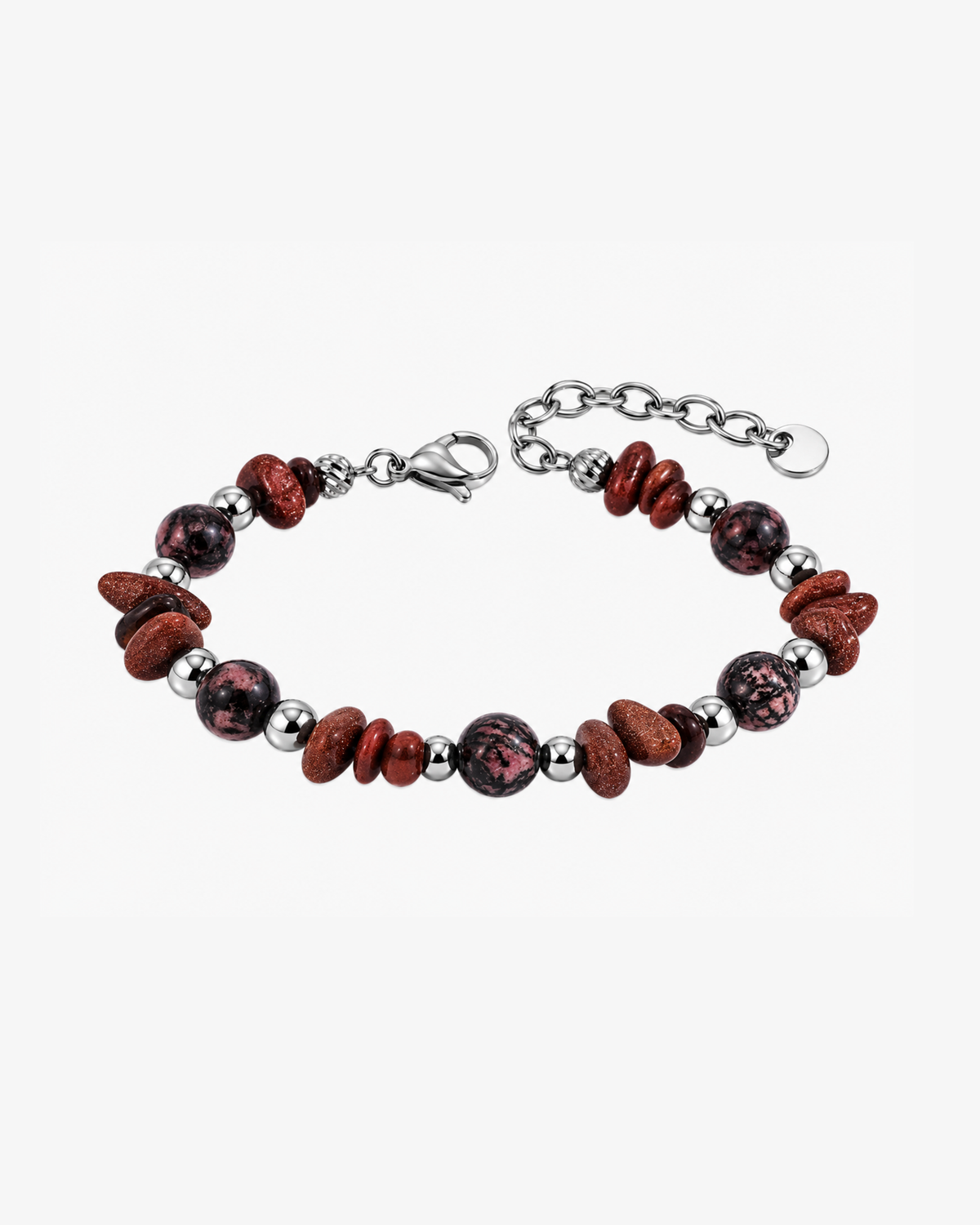 Stone Bracelet - Sølvfarvet/rød