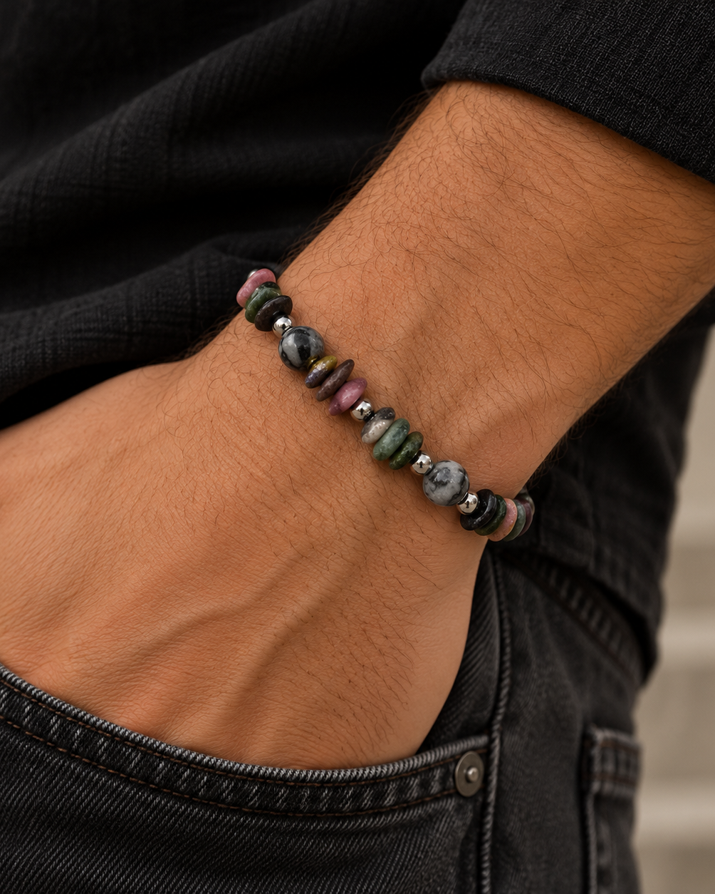 Stone Bracelet - Sølvfarvet/multi