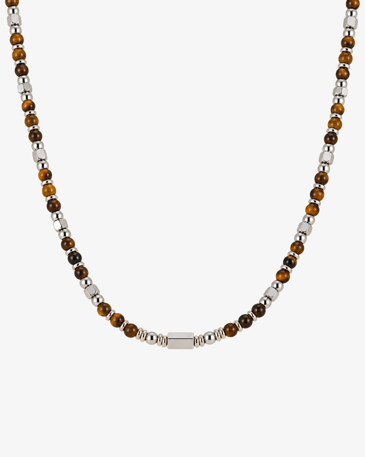 Zayn Necklace - Sølvfarvet/brunt