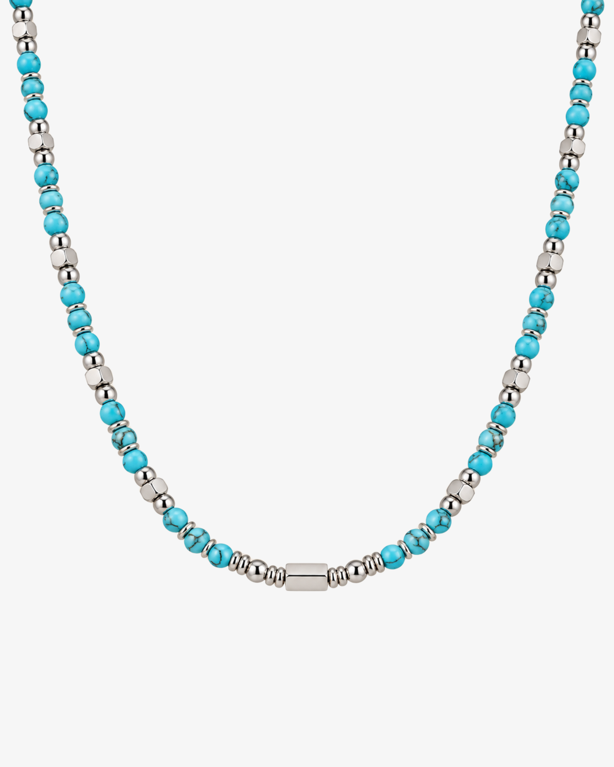 Zayn Necklace - Sølvfarvet/tyrkis