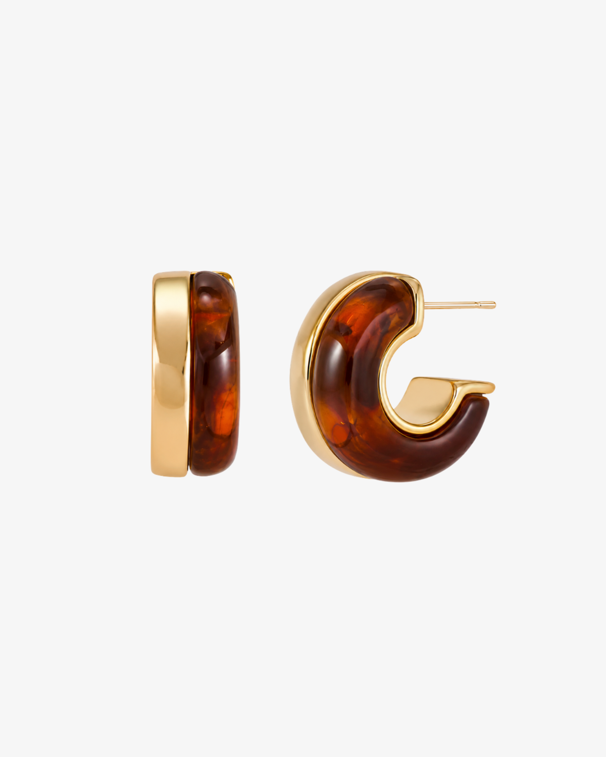 Amber Earrings - Forgyldt