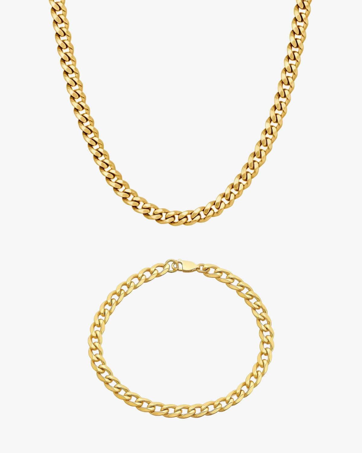 Rogue Bracelet & Chain Gift Set i forgyldt rustfrit stål – halskæde og armbånd
