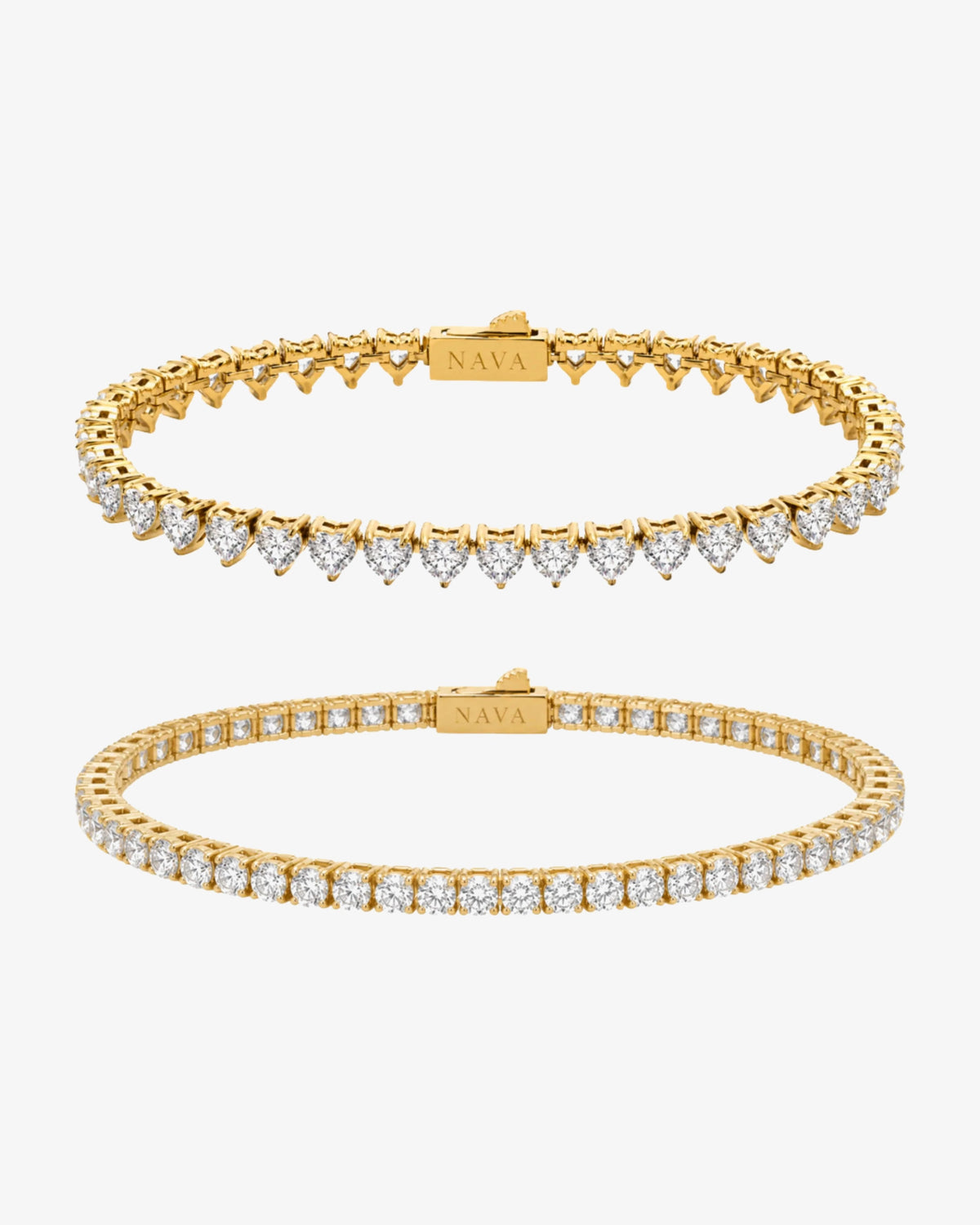 Lova & Oraya Tennis Gift Set med to tennisarmbånd i forgyldt rustfrit stål